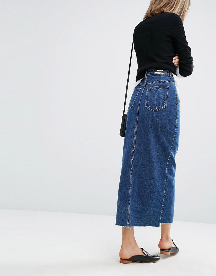 dr denim maxi skirt