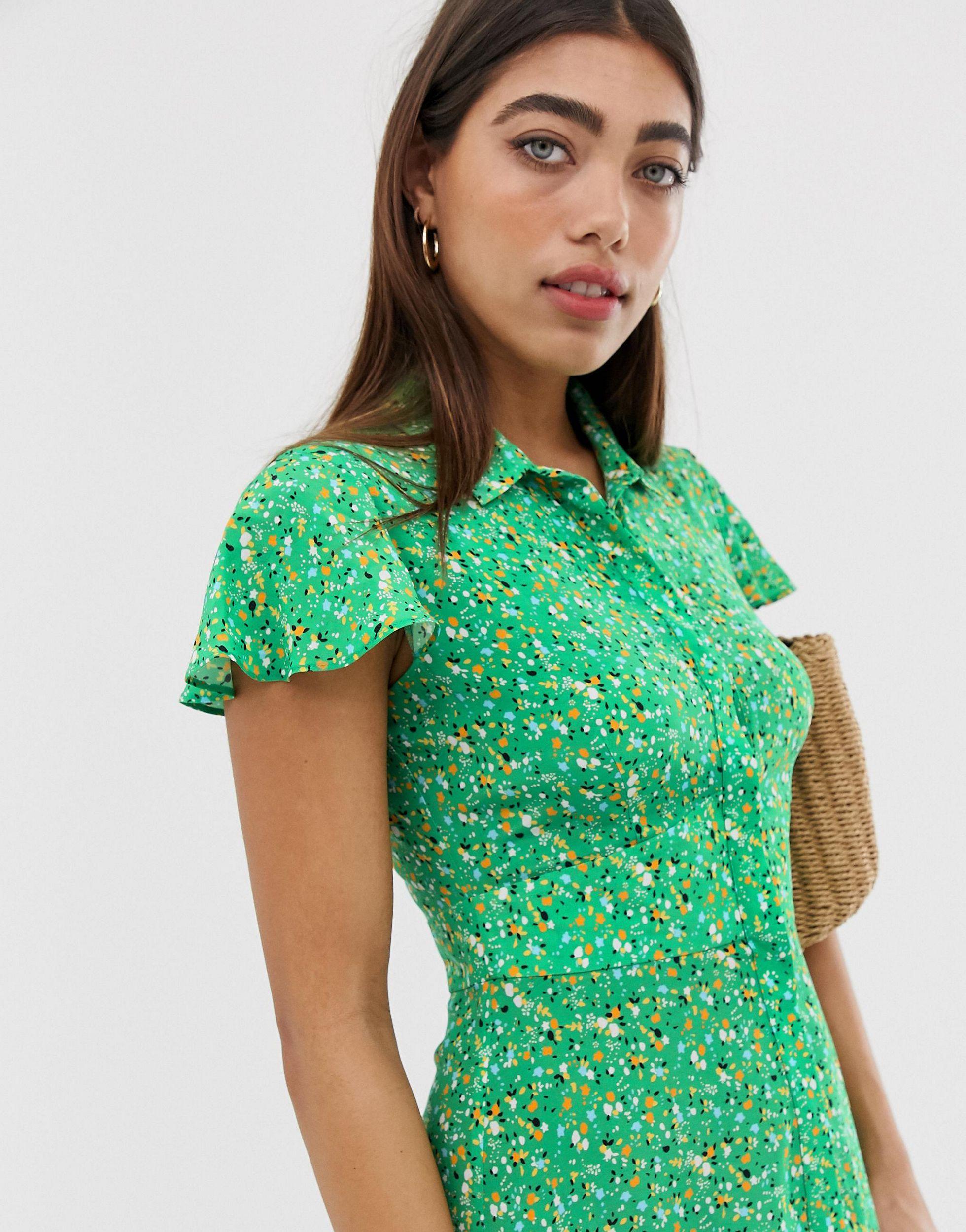 whistles ditsy blossom midi shirt dress