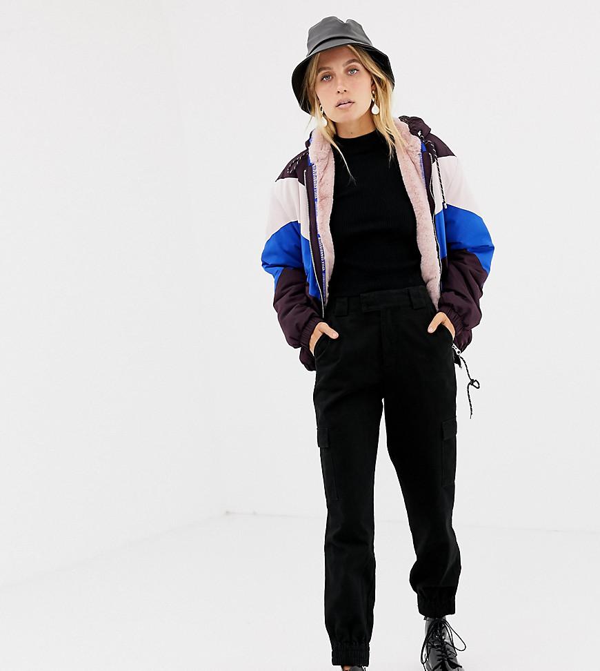 Stradivarius Denim Cargo Pant In Black - Lyst