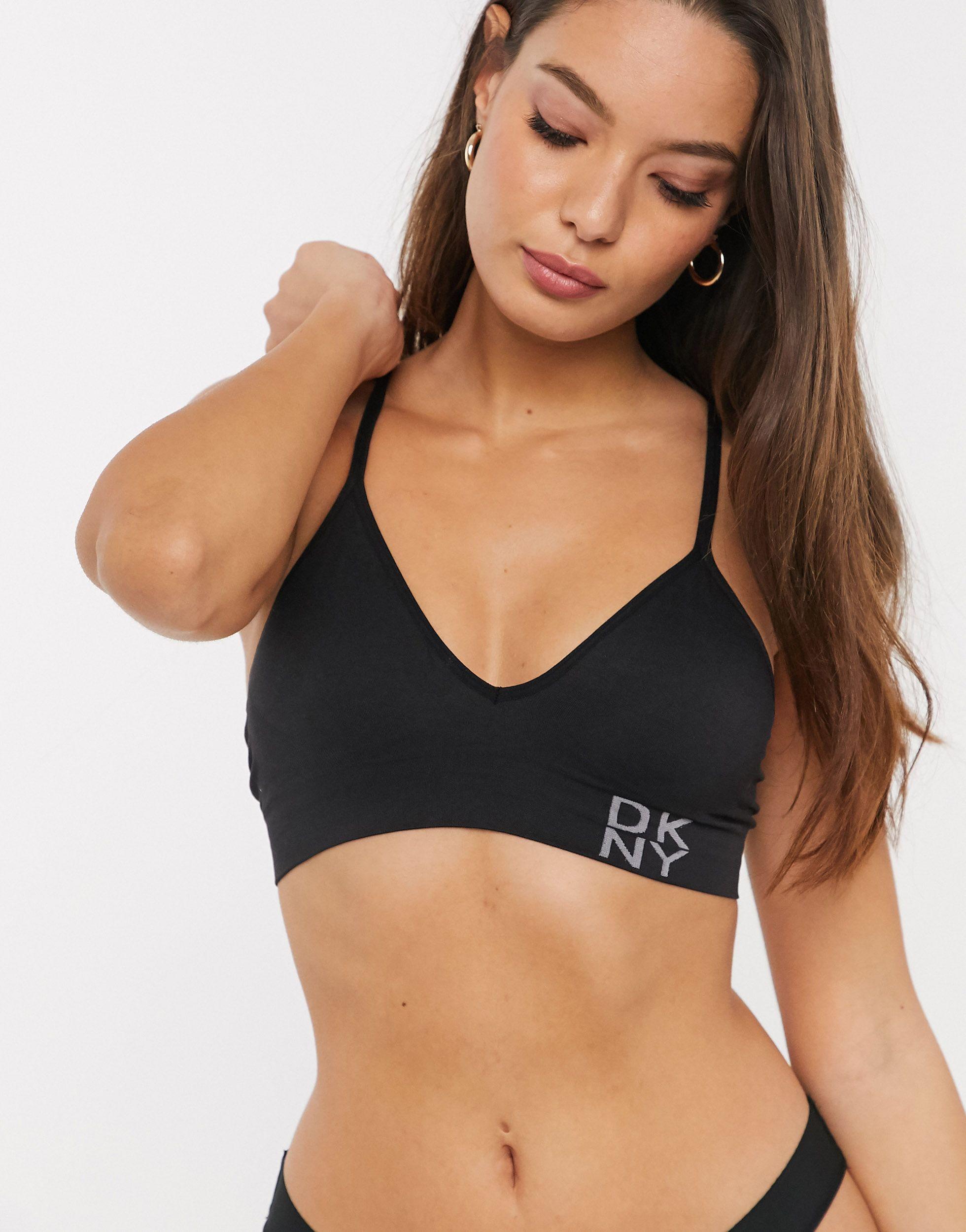 DKNY Seamless Two Pack Bralettes in Black