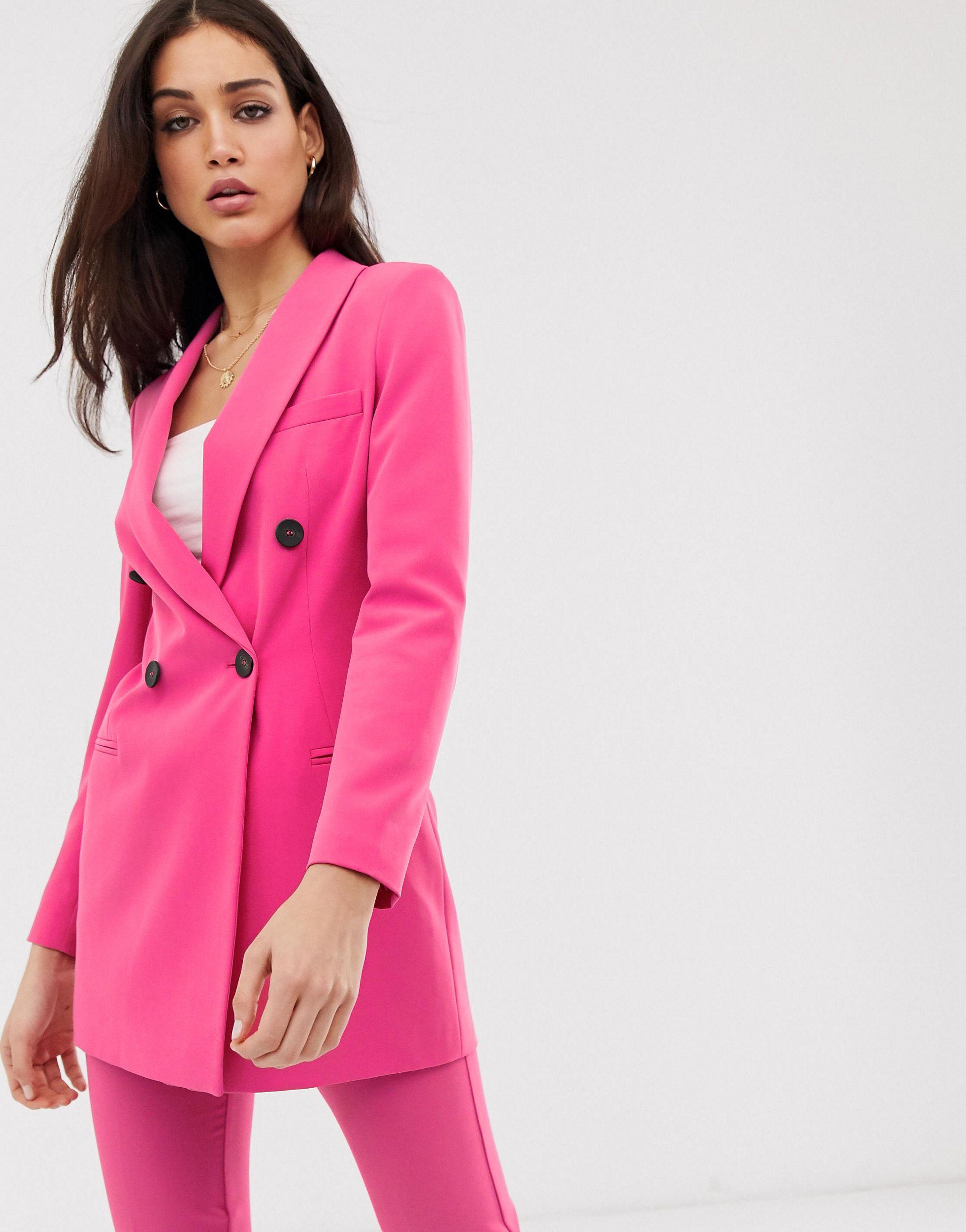 Blazer d ensemble ajust vif Stradivarius en coloris Rose Lyst