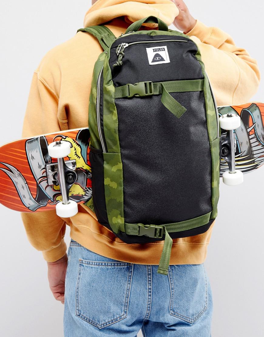 Poler Canvas Transport Backpack With Skateboard Straps in Green for Men -  Lyst