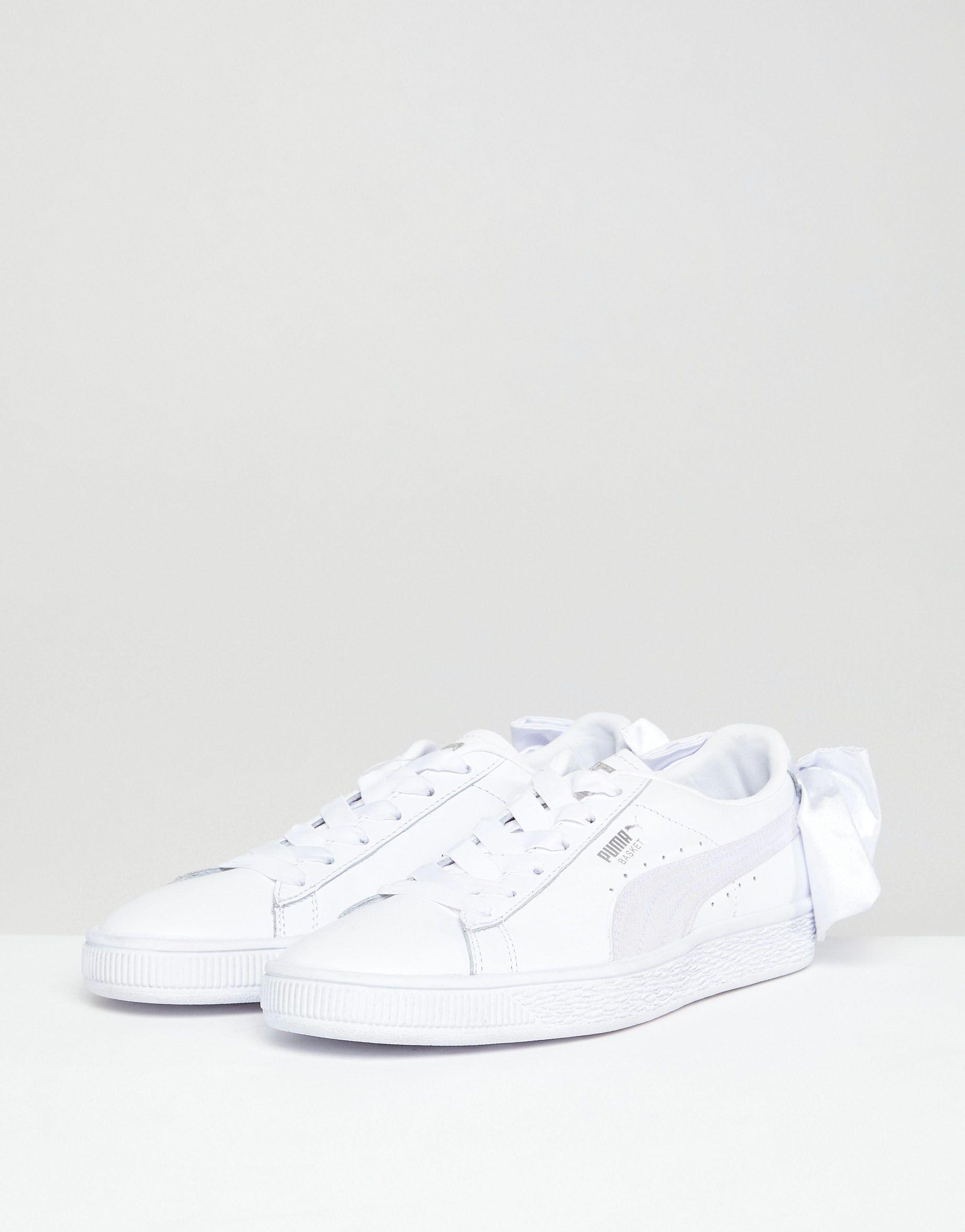 PUMA Suede Bow Trainers in White - Lyst
