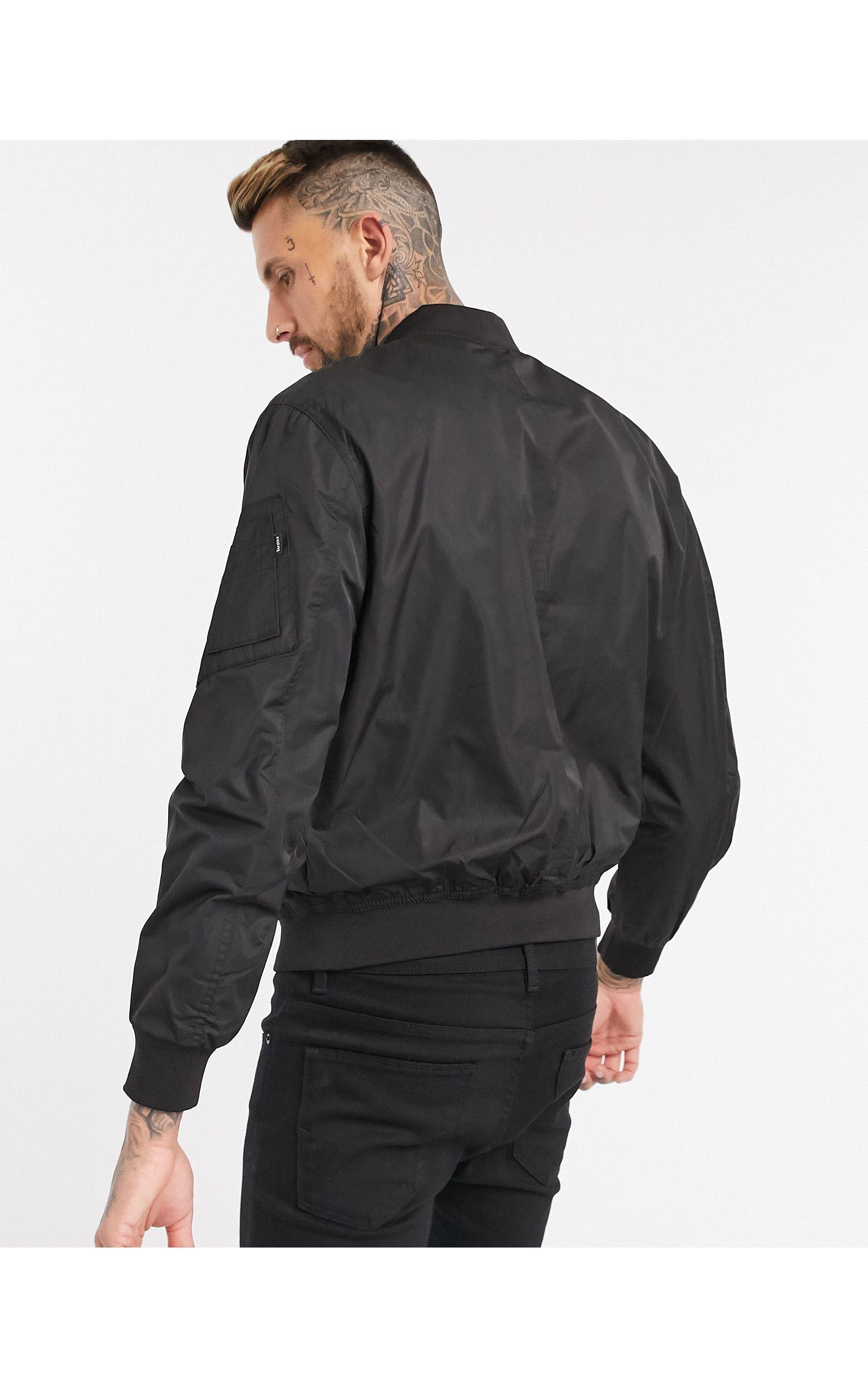 Bershka Bomber Jacket In Black For Men Lyst