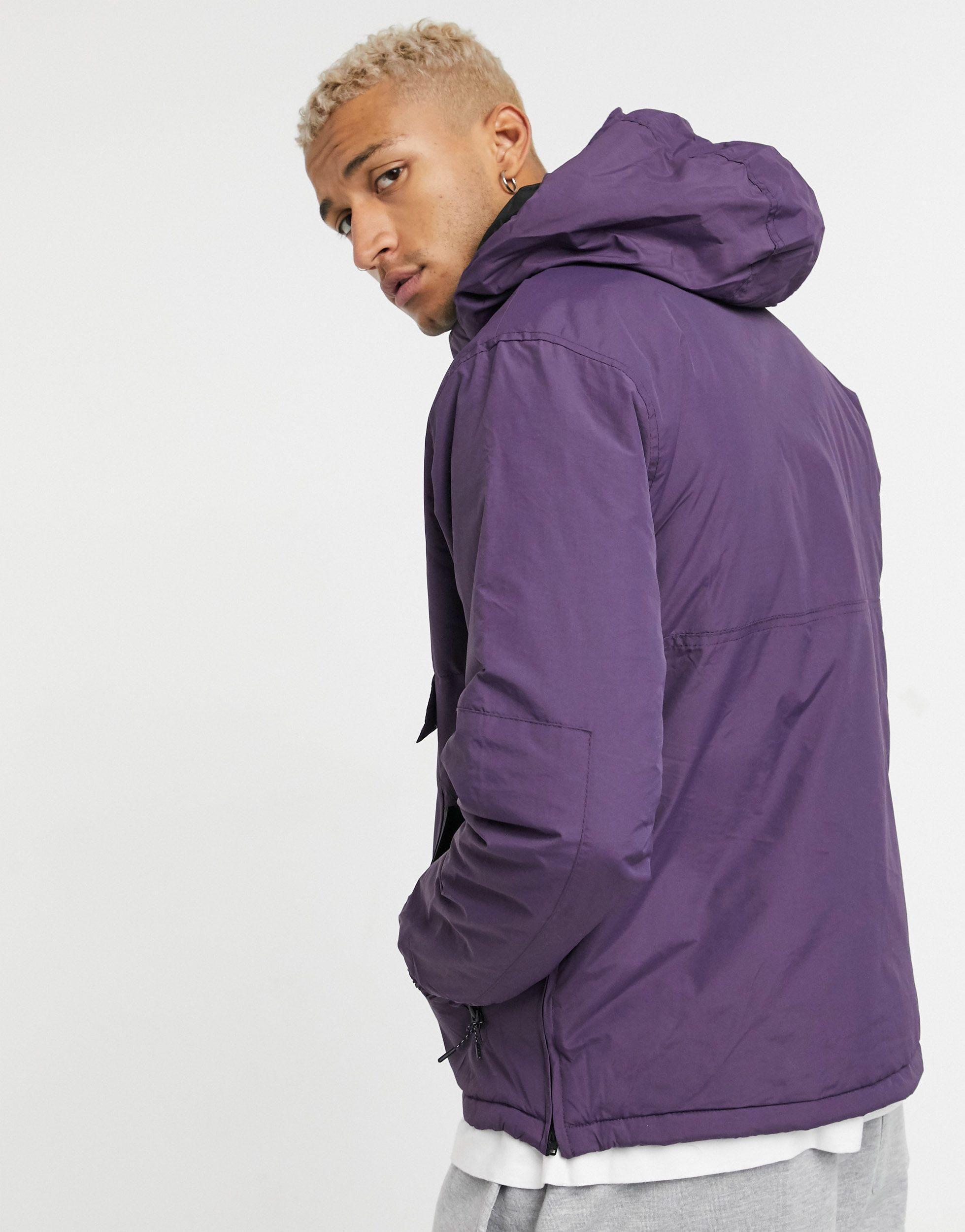 pull and bear purple puffer jacket