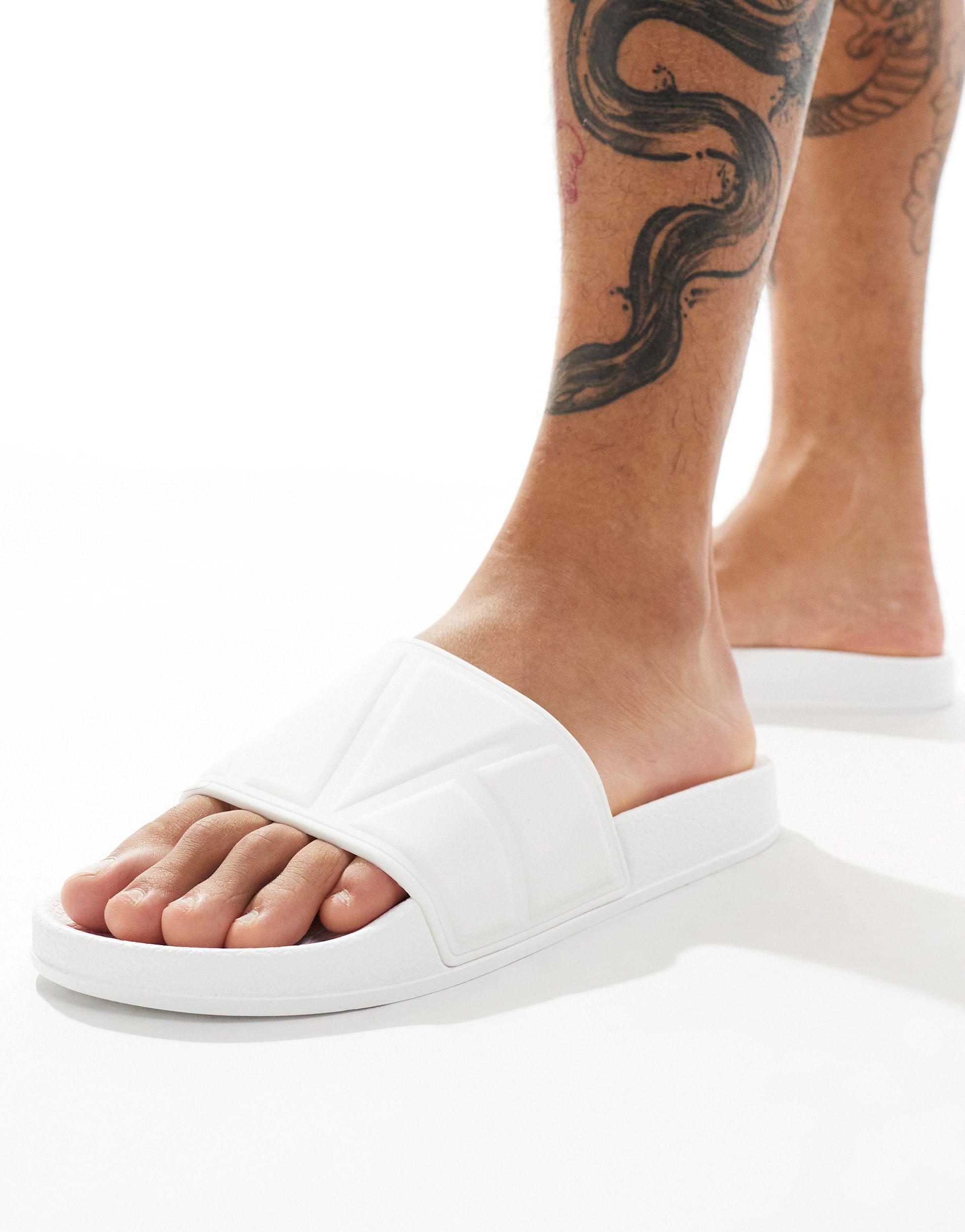 ASOS Sliders in White for Men Lyst