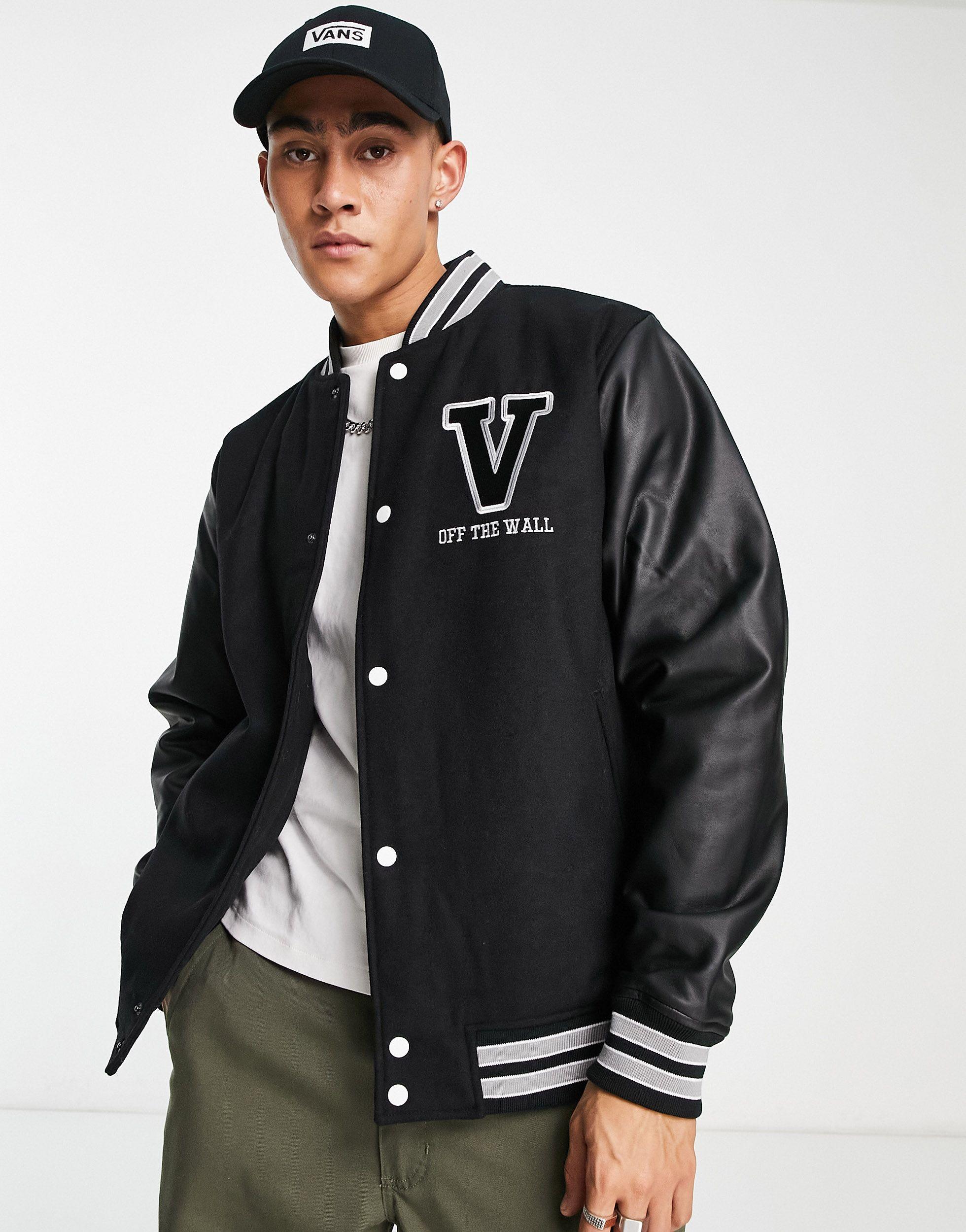 Vans League Varsity Jacket in Black for Men | Lyst UK