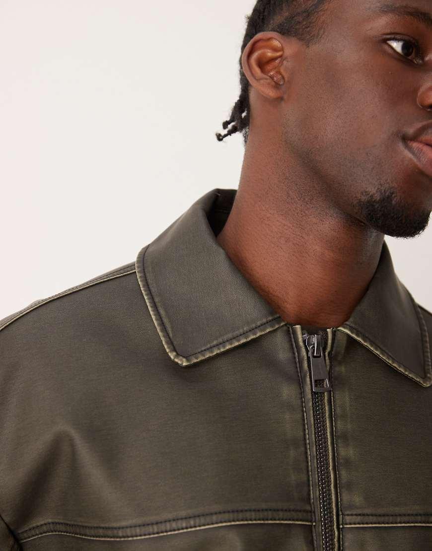 New Look Faux Leather Jacket in Brown for Men Lyst UK