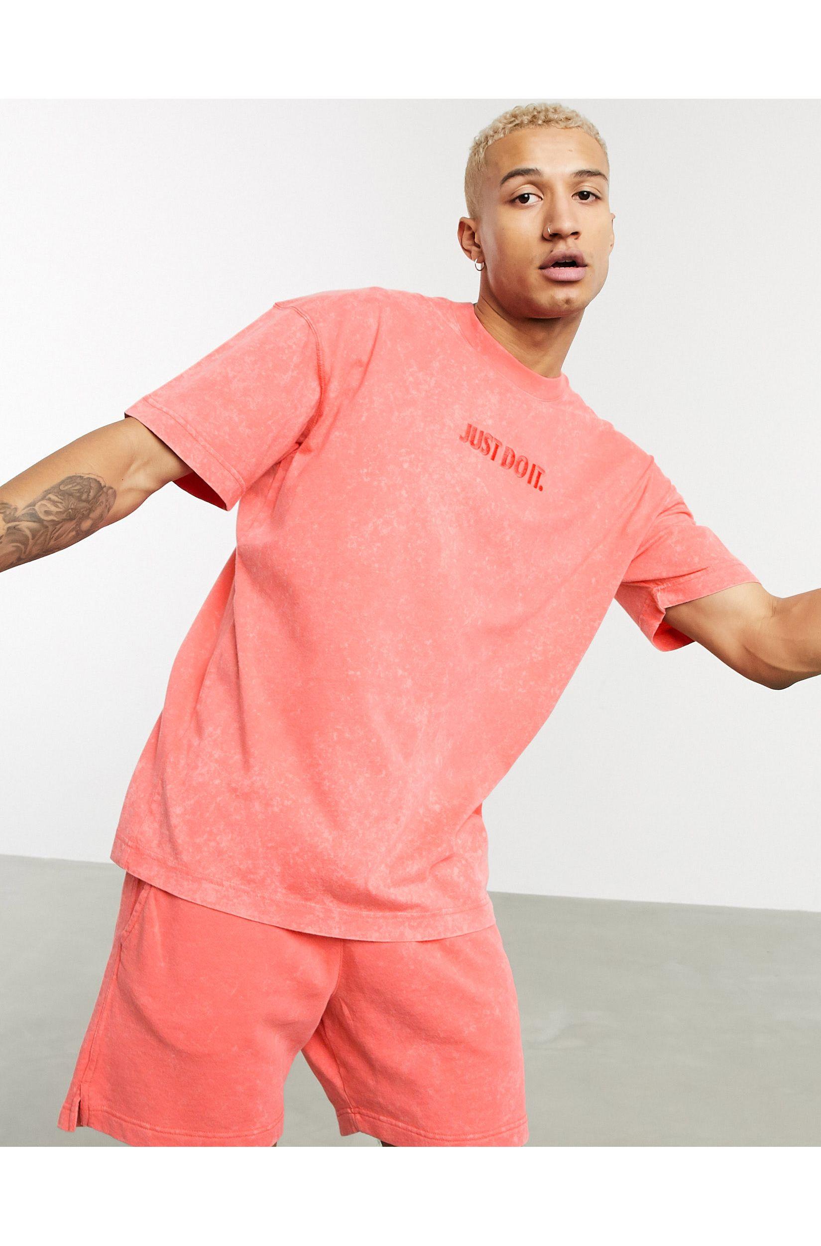 forklædt peddling fisk Nike Just Do It Washed T-shirt in Red for Men | Lyst
