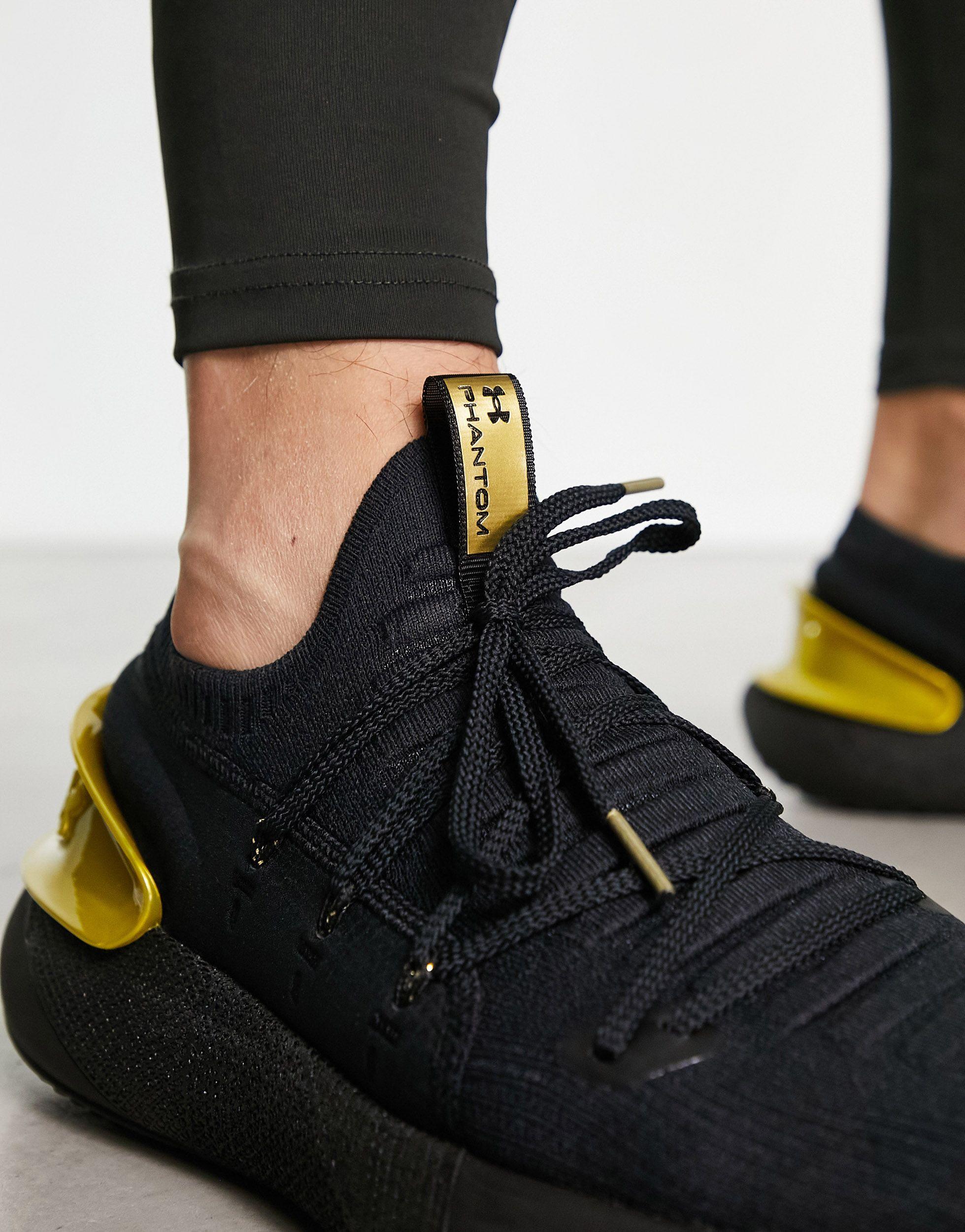 Under Armour Hovr Phantom 3 Metallic Trainers With Gold Detail in Black for Men Lyst UK