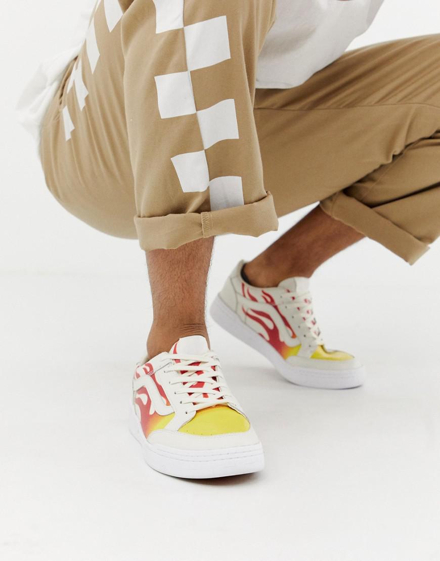 Vans Leather Highland Flame Trainers in White for Men - Lyst