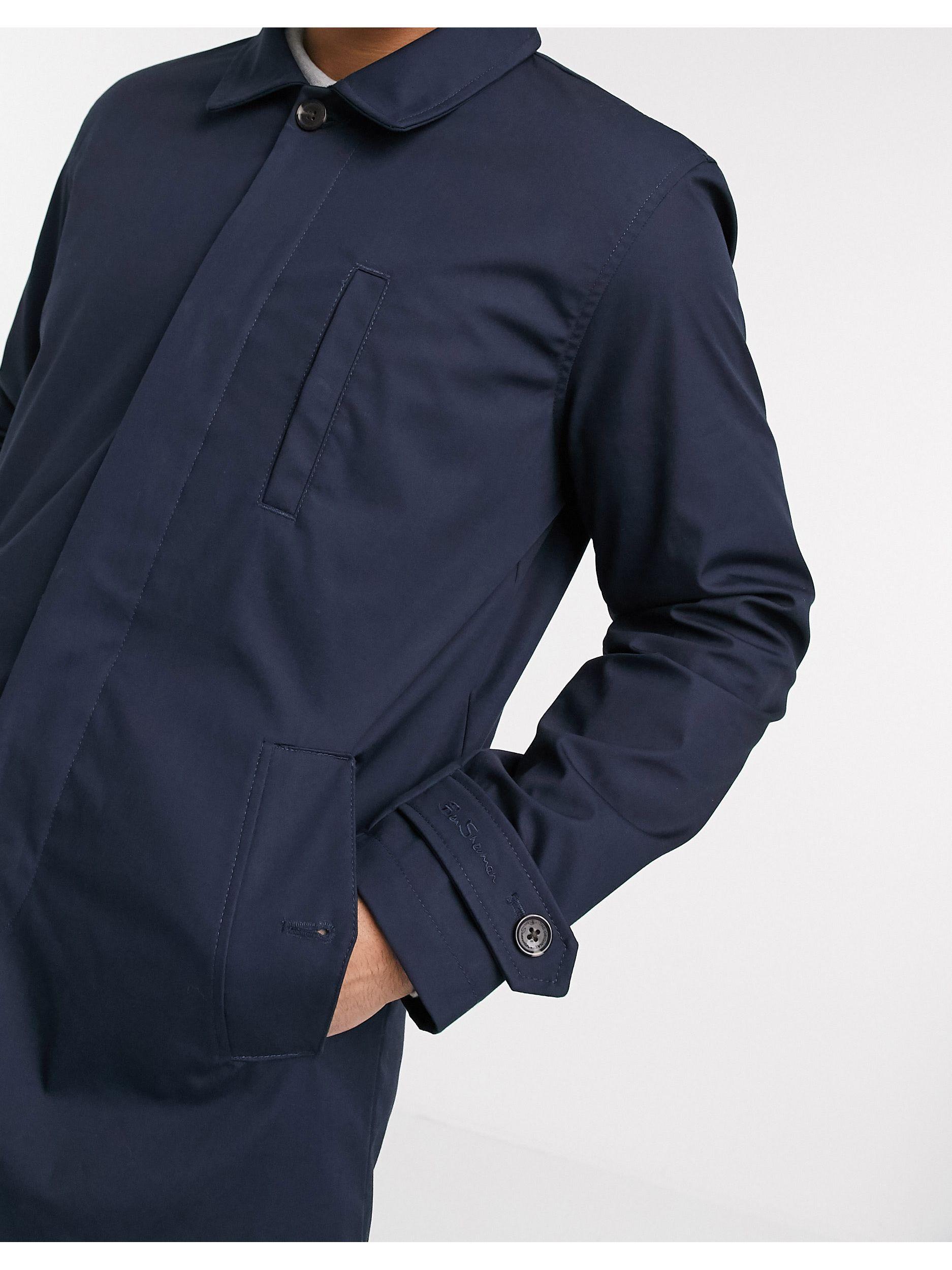 Ben Sherman Mid Mac Coat in Blue for Men Lyst Australia