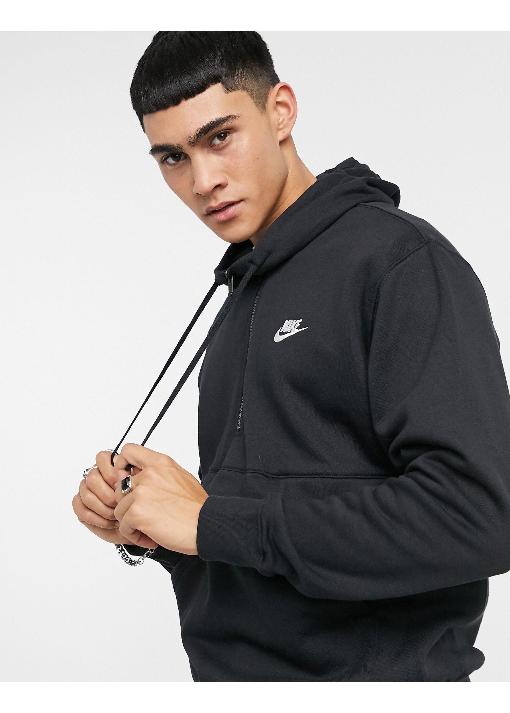 Nike Club Half-zip Hoodie in Black for Men | Lyst Canada