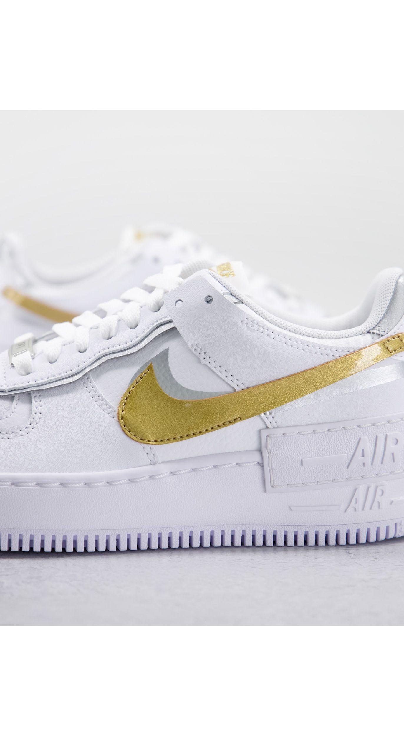 Air force 1 shadow - baskets - , doré et argenté Nike en coloris Blanc |  Lyst