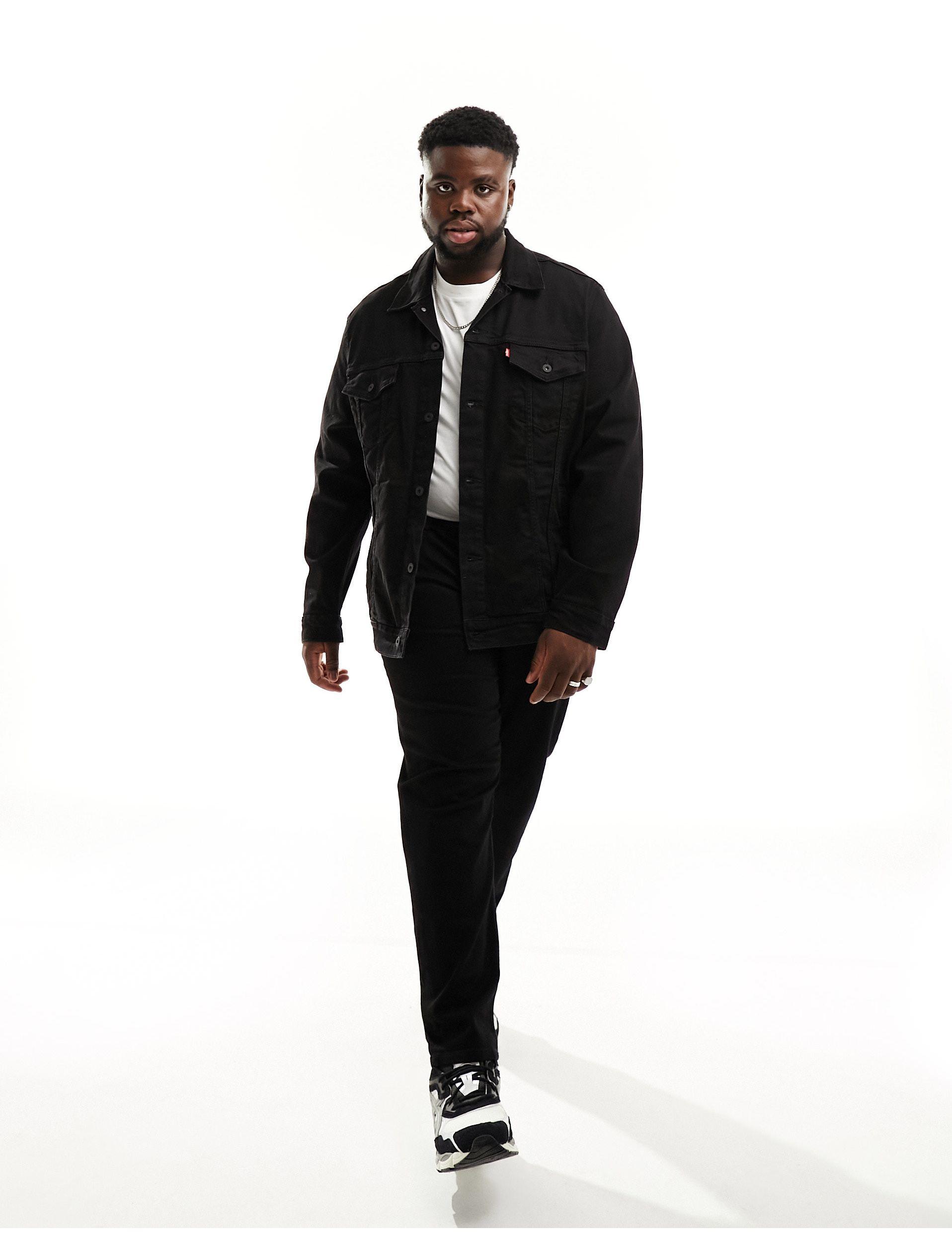 Mens big and tall denim cheap jacket