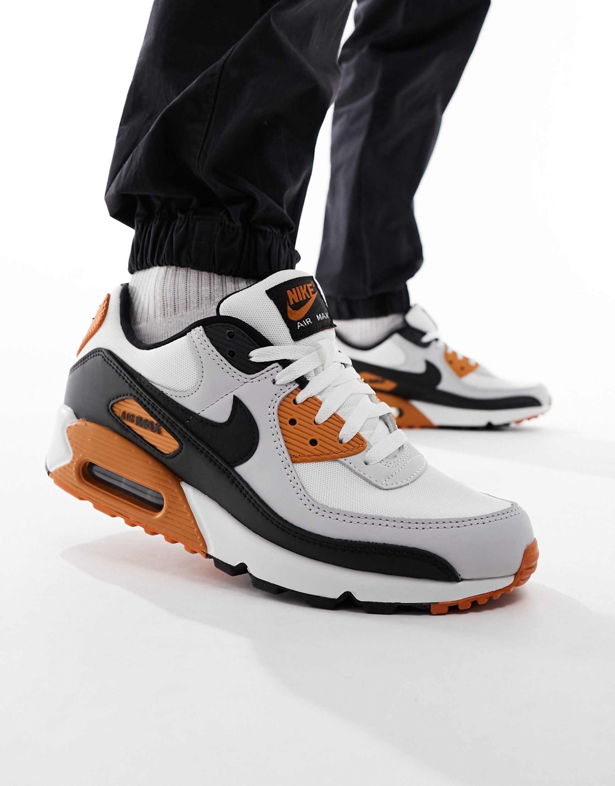 Air max 90 baskets noir et orange Nike pour homme en coloris Noir Lyst