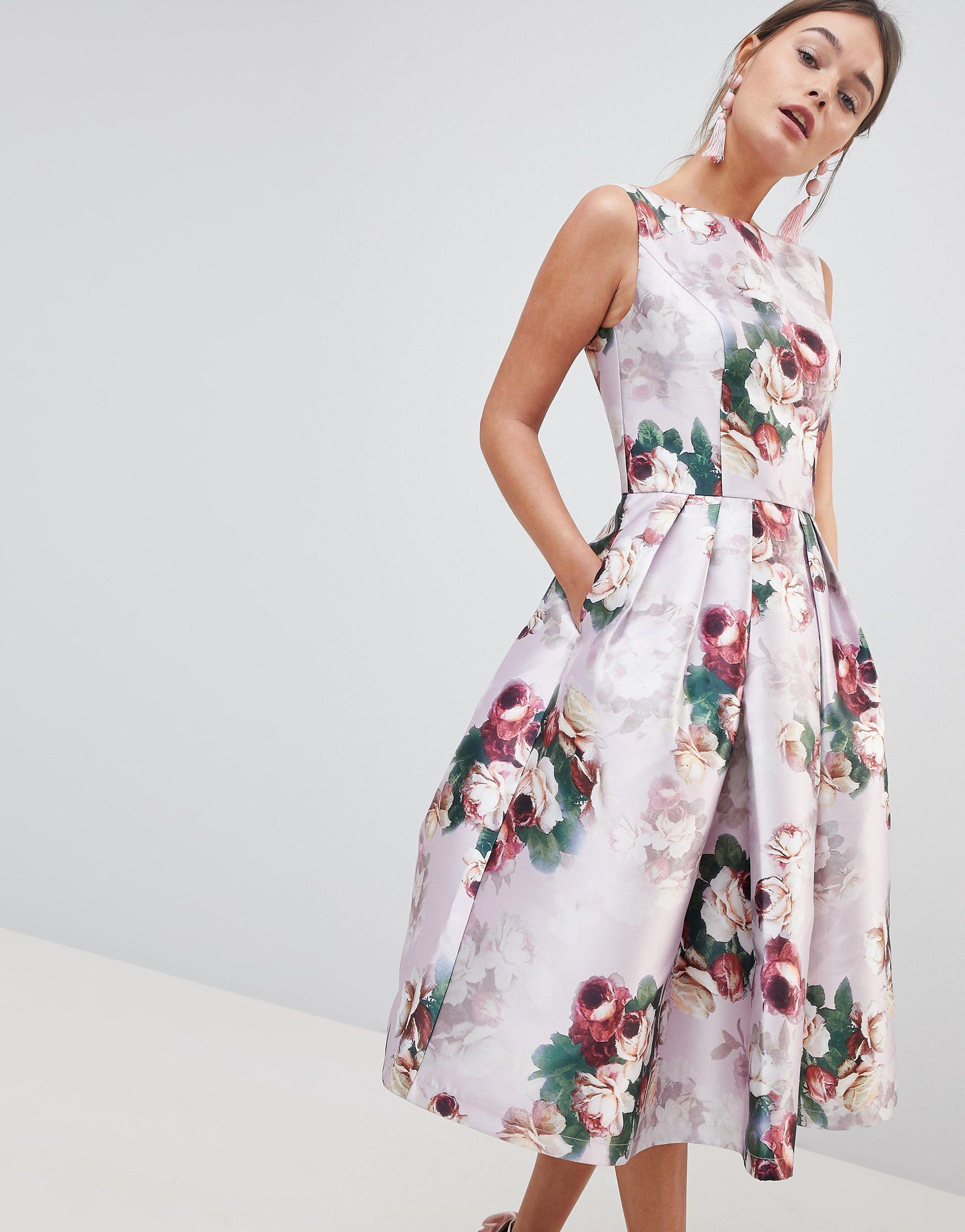 Gebloemde midi jurk sale