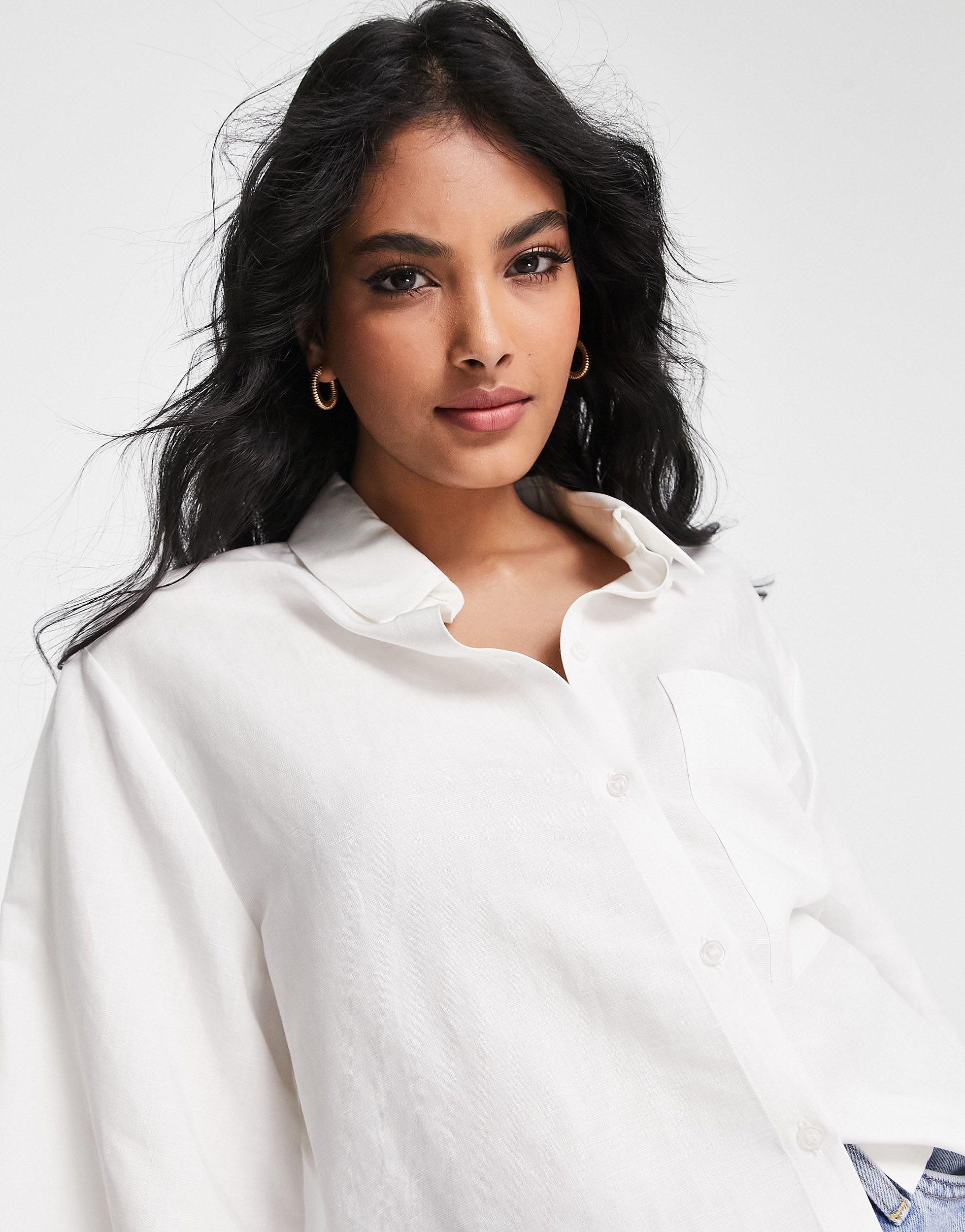 TOPSHOP Co-ord Linen Boxy Shirt in 