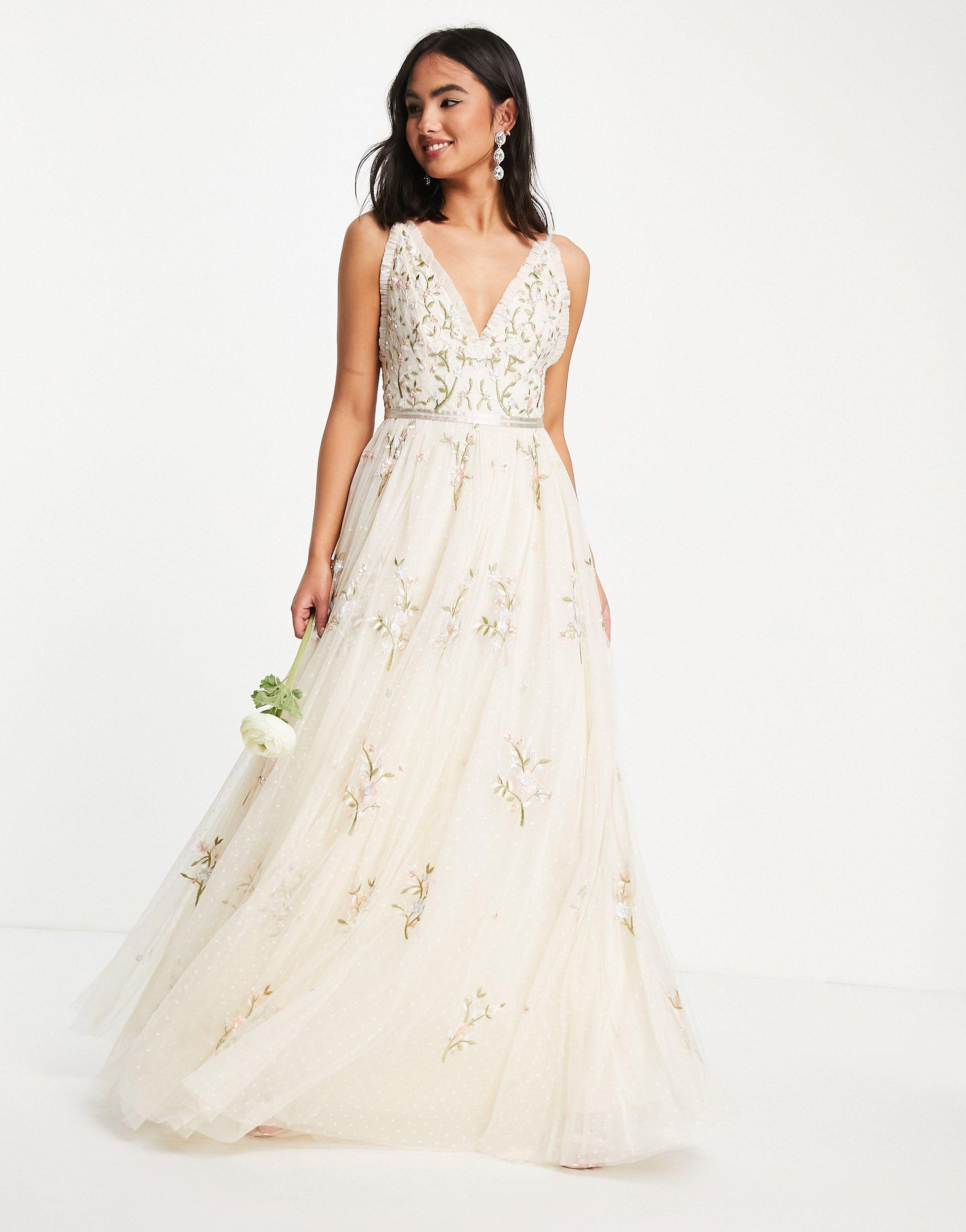 Synthetic Bridal Petunia Maxi Dress 