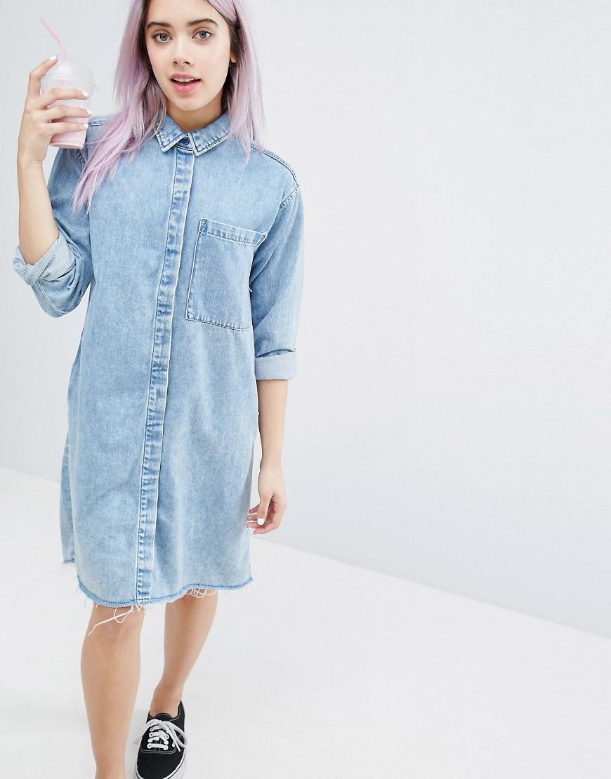 monki denim shirt dress