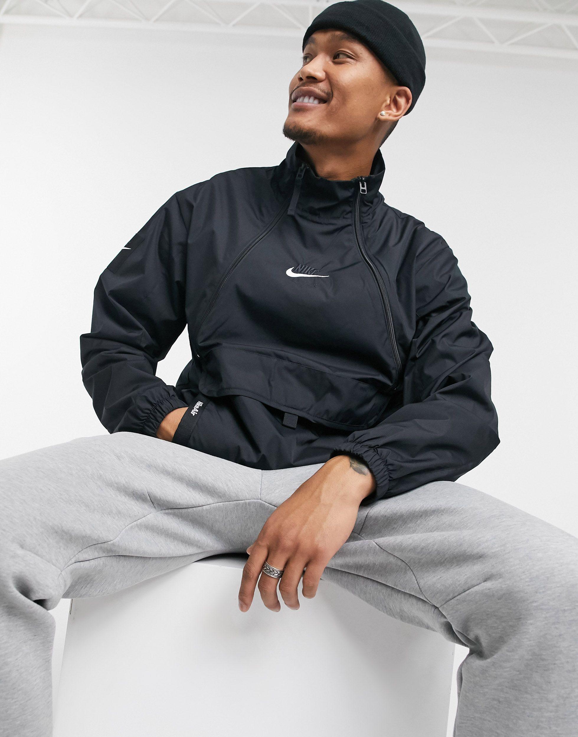 forsætlig billede give Nike Air Woven Overhead Windbreaker Jacket in Black for Men | Lyst