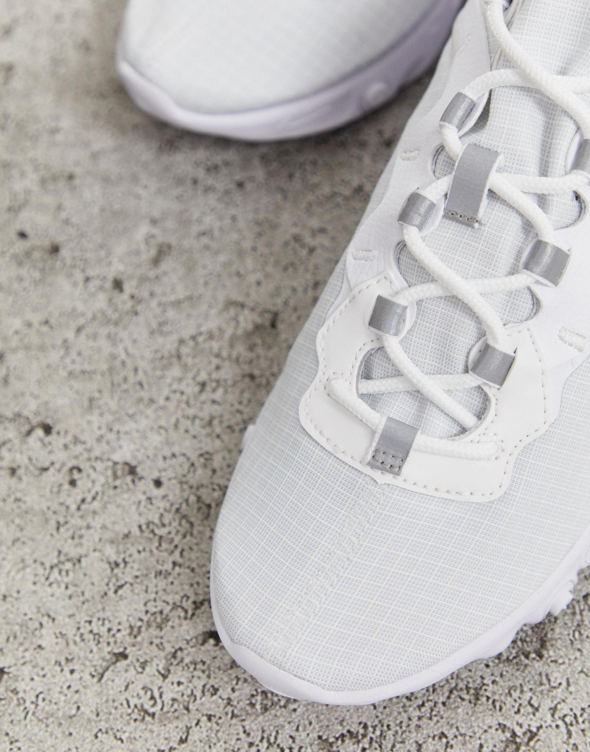 nike react element 55 premium trainers in white
