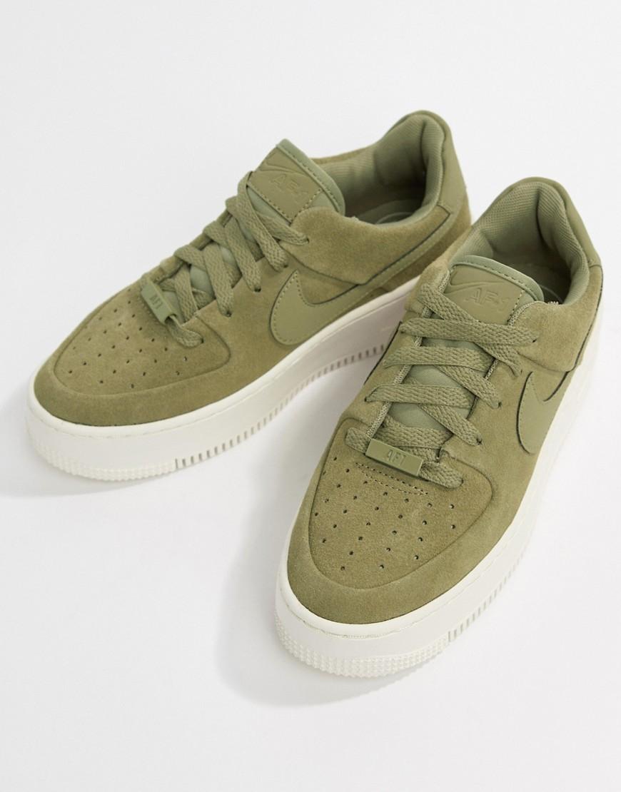 Zapatillas de deporte caqui Air Force 1 Sage Nike de Cuero de color Verde |  Lyst