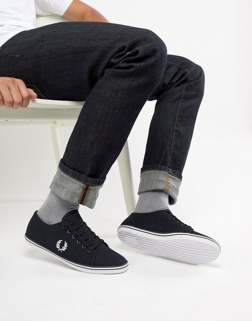 Fred Perry Kingston Twill Plimsolls in Navy (Blue) for Men | Lyst