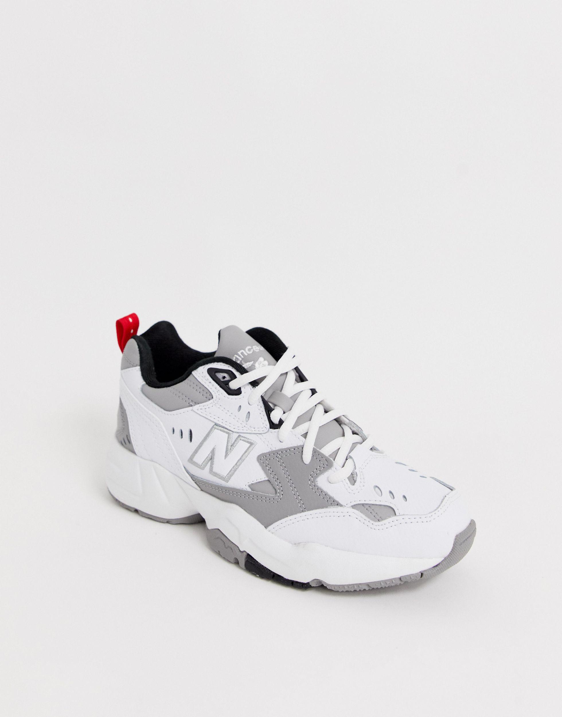 trembling Dignified footsteps New Balance 608 White And Gray Chunky Sneakers | Lyst