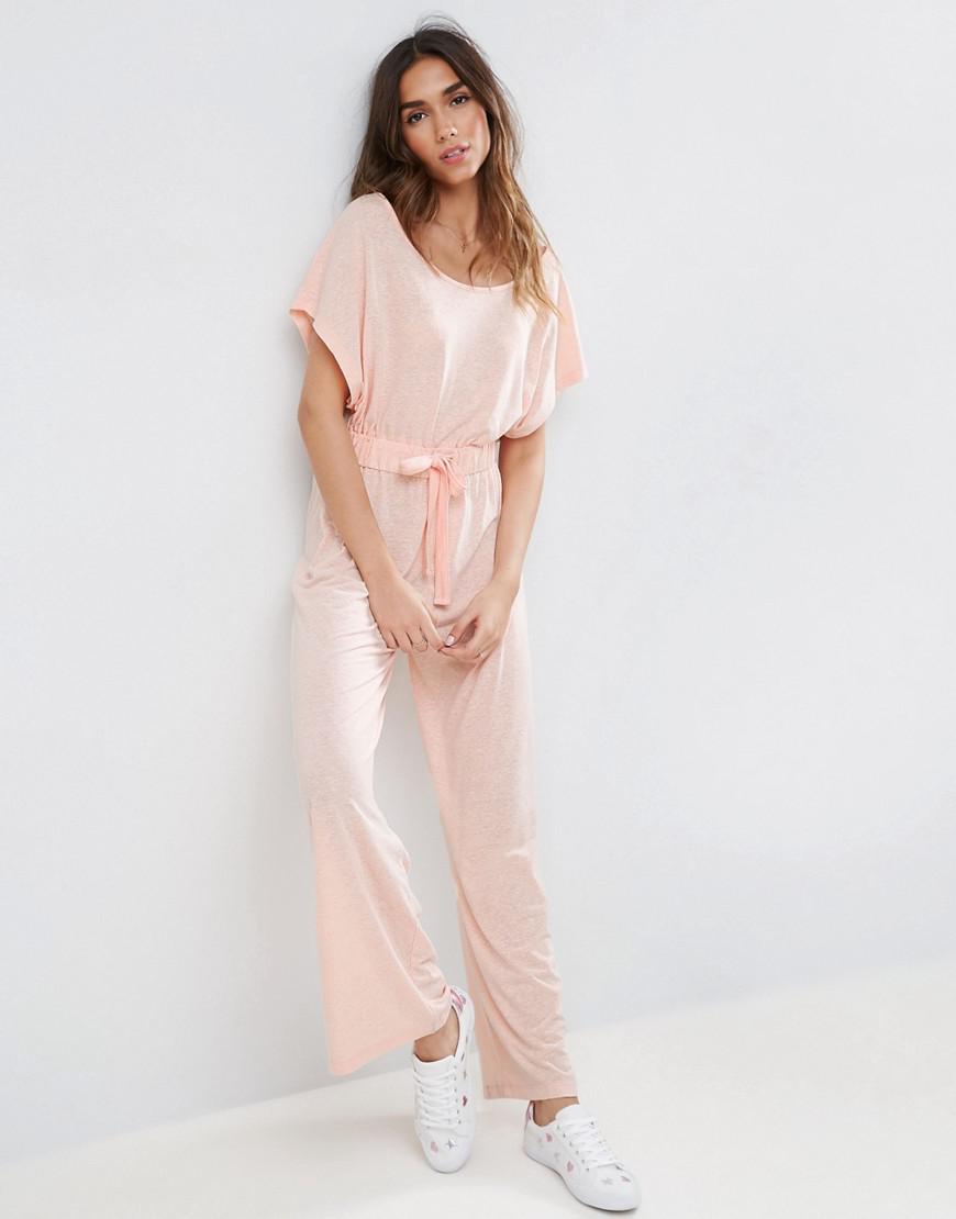 pink jersey jumpsuit