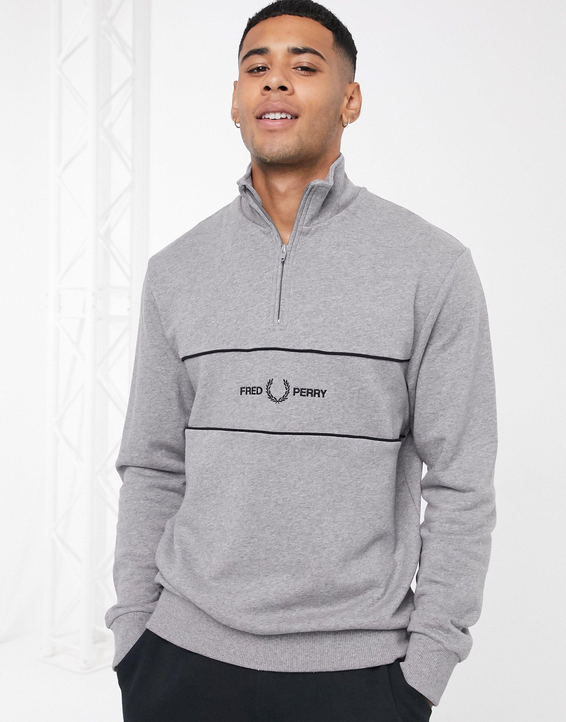fred perry woven panel sweatshirt