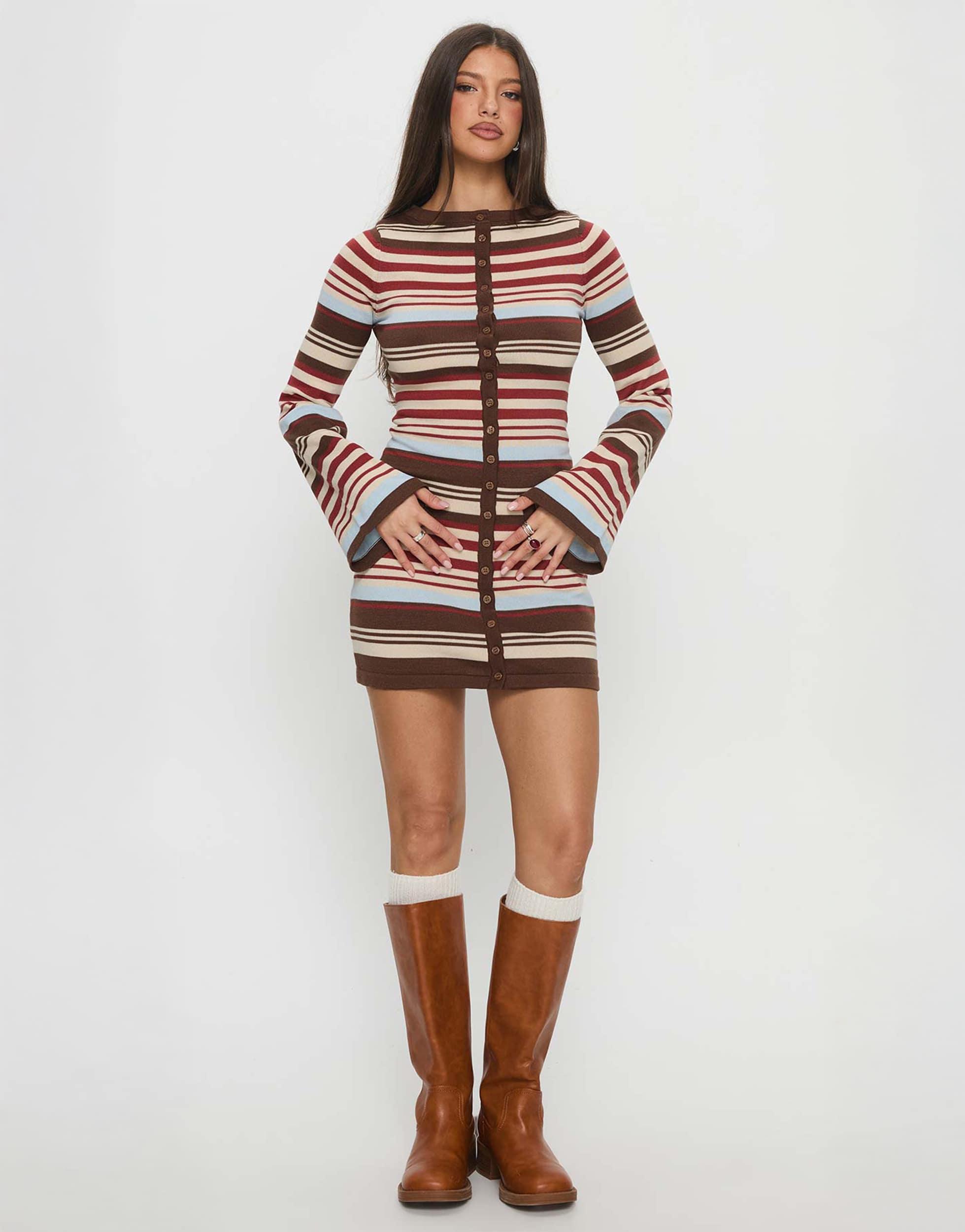 open lace back dress Cheyenne Knit Sweater Dress Beige main image 1