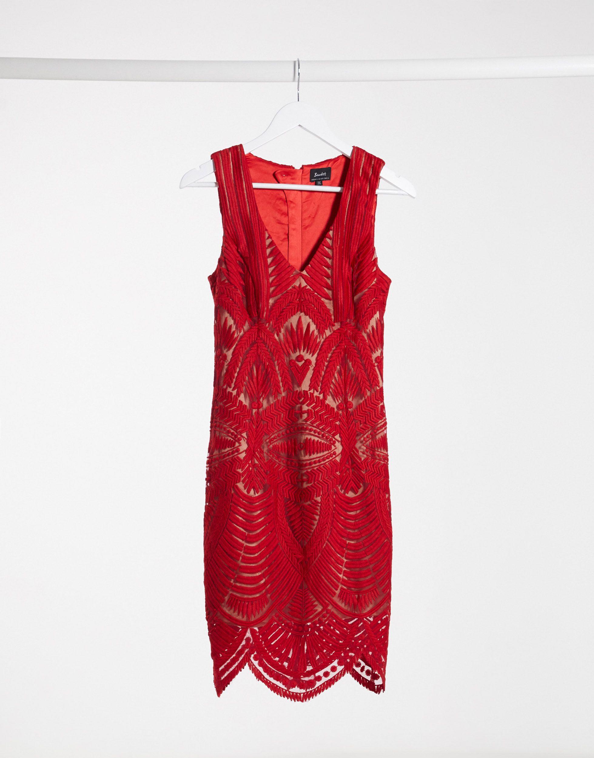 red lace mini dress