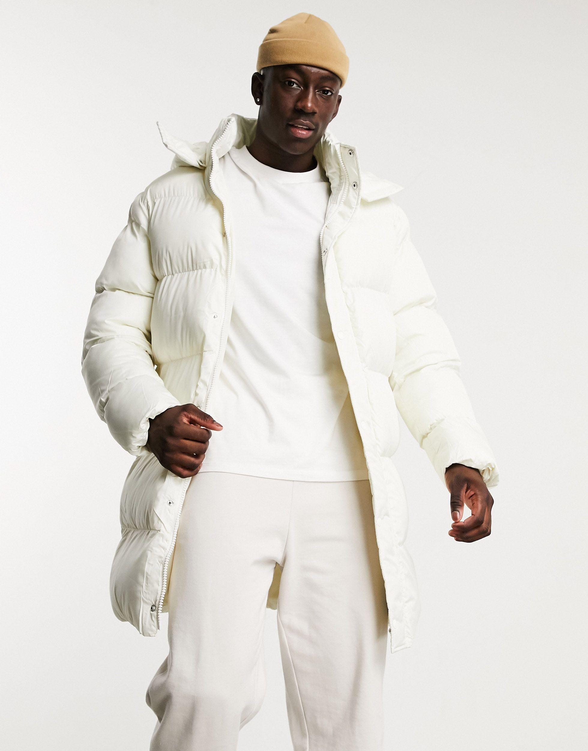 ASOS Synthetic Puffer Jacket in White 