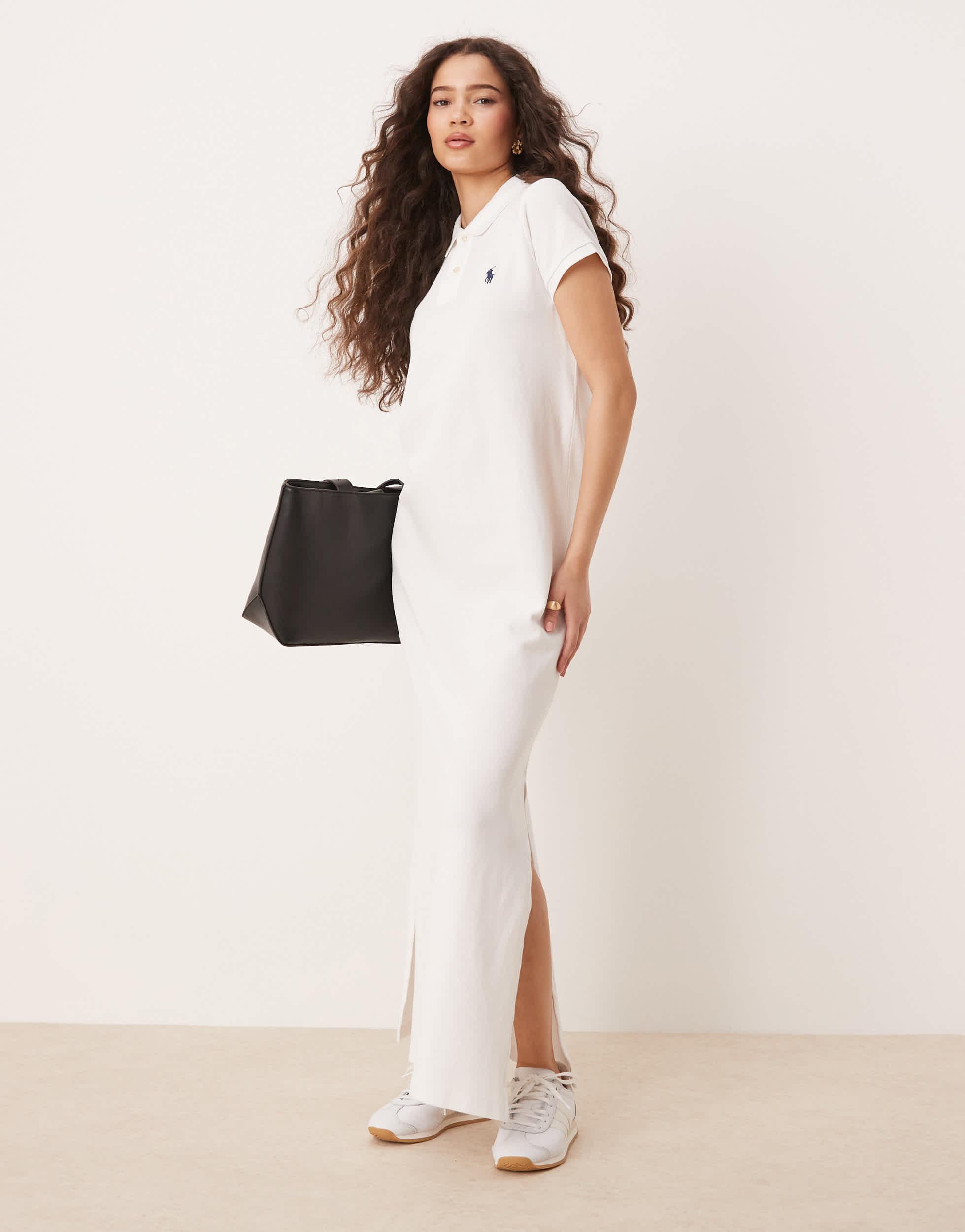 Polo Ralph Lauren Maxi Polo T-shirt Dress in Natural | Lyst Polo Ralph Lauren Maxi Polo T-shirt Dress in Natural | Lyst