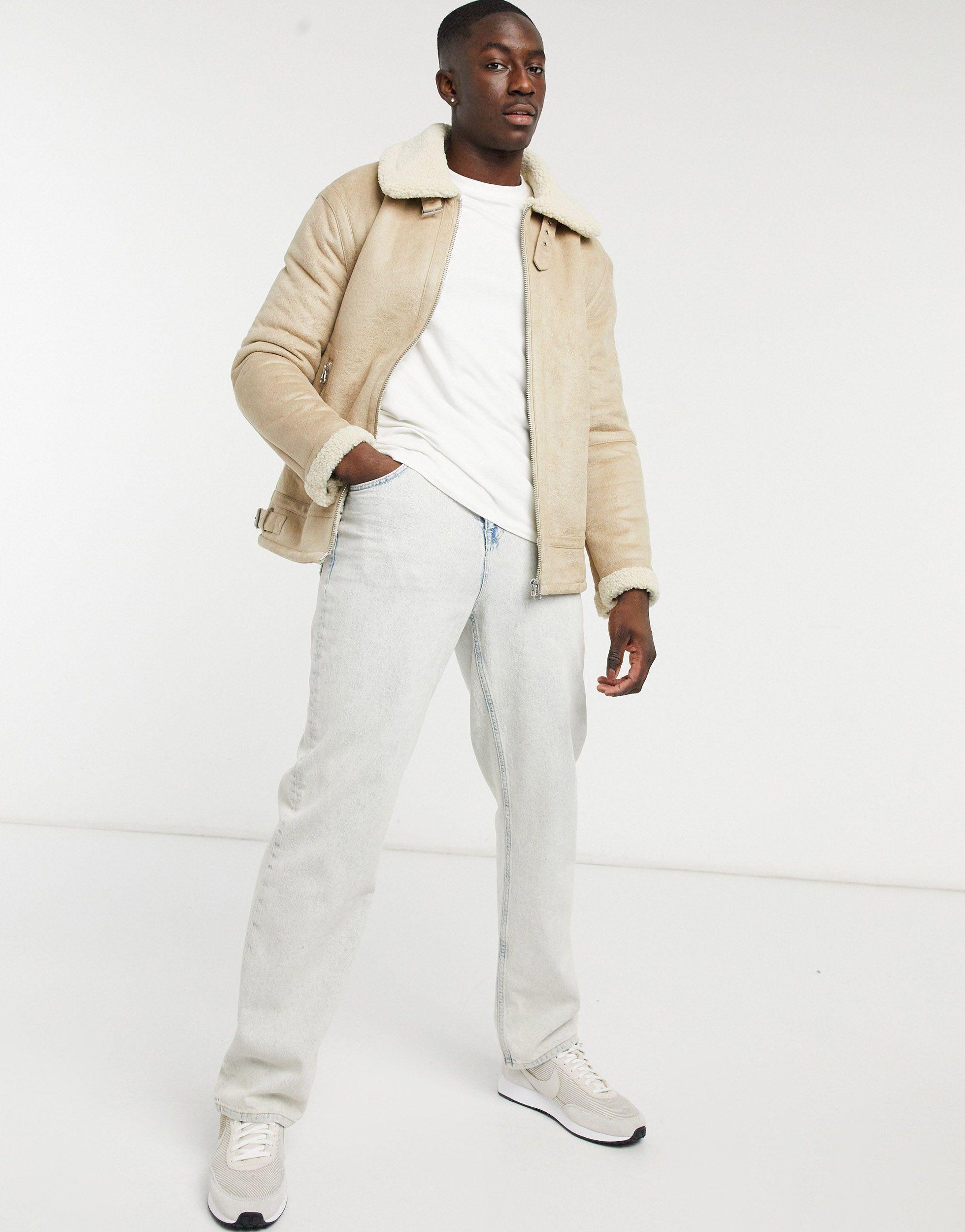 topman shearling jacket