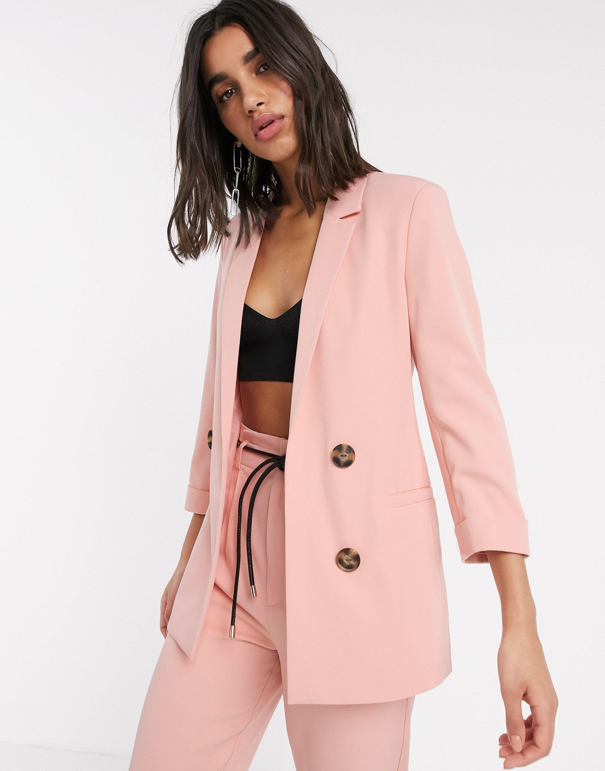 stradivarius blazer pink