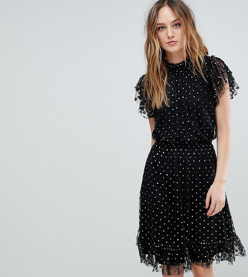 spotty mesh dress