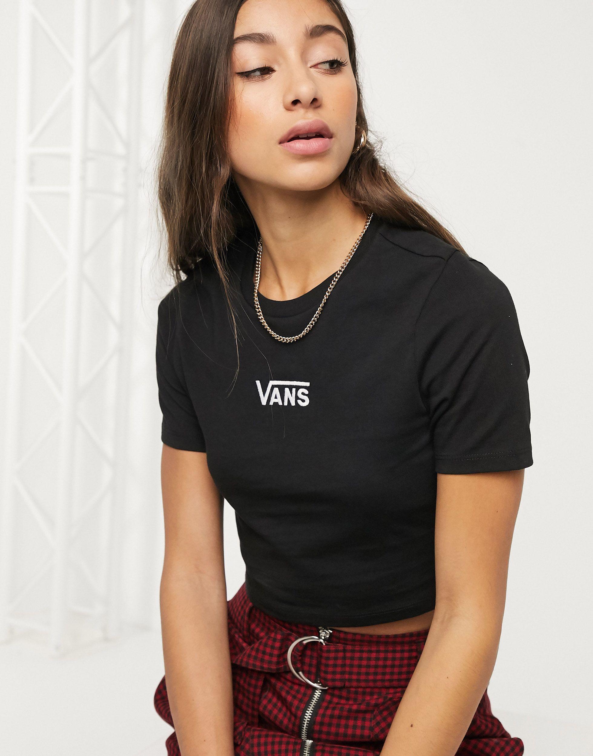 Vans Cotton Drop V Cropped T-shirt in 