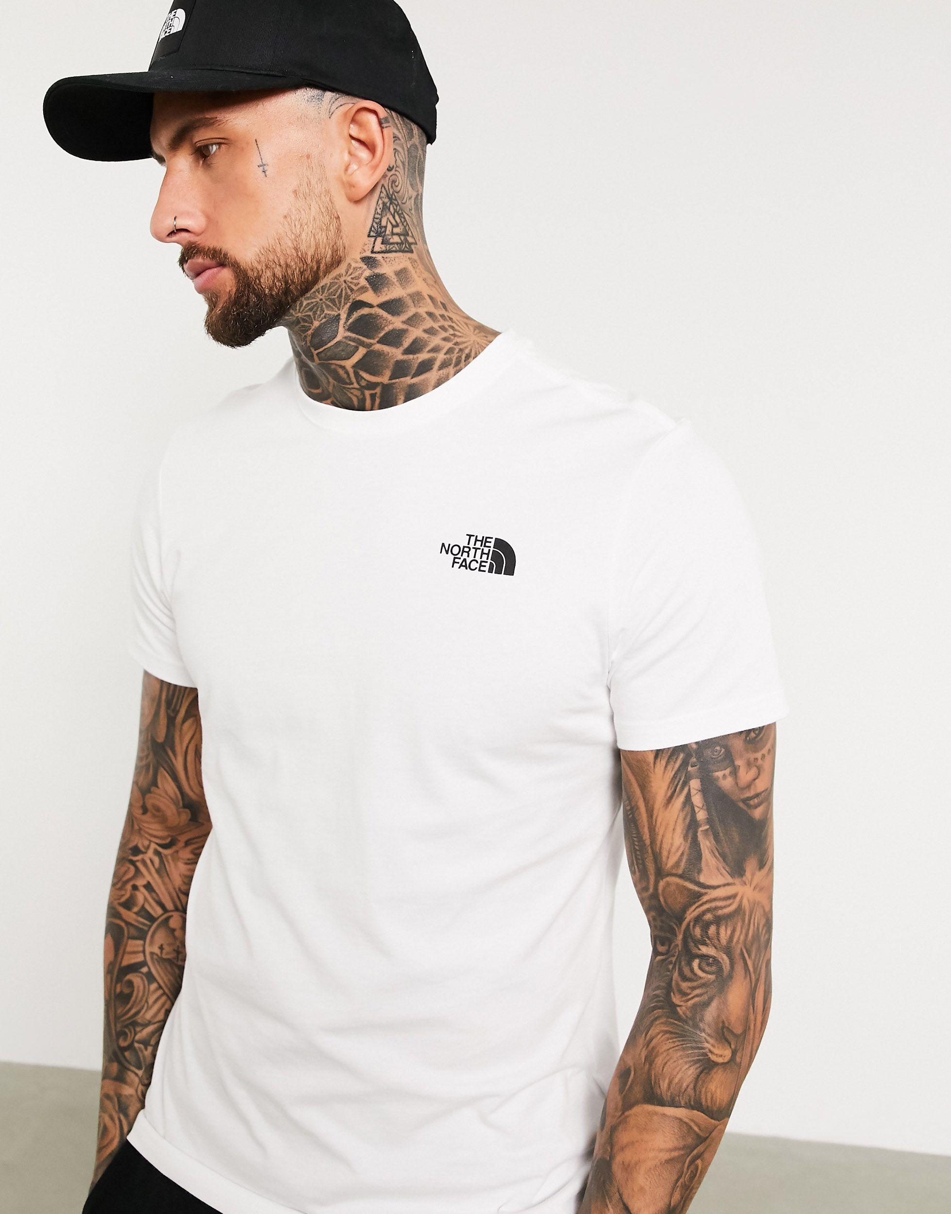 mens north face white t shirt