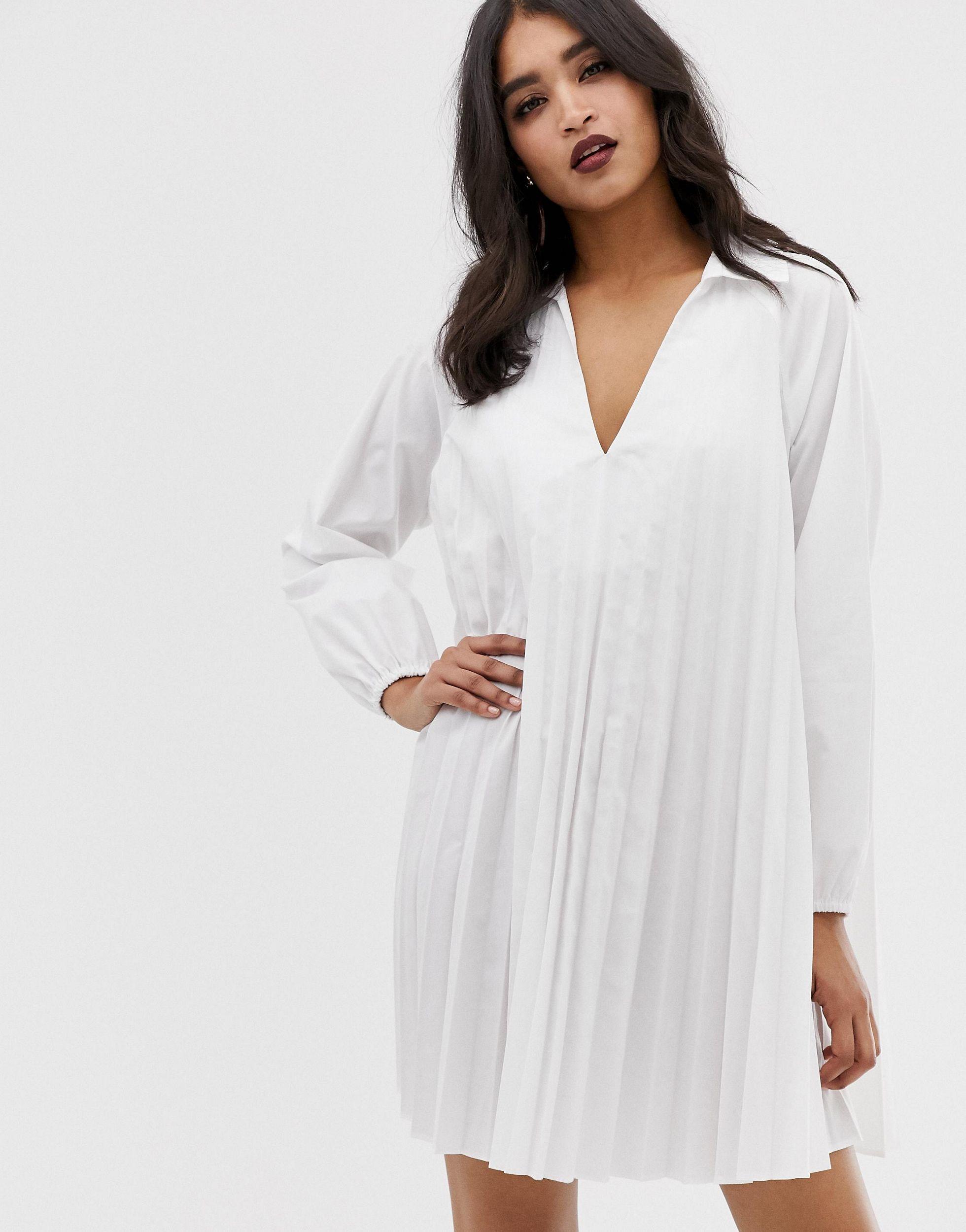 white cotton swing dress
