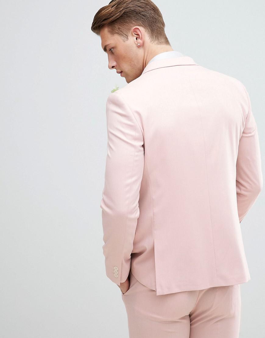 Moss Bros Moss London Wedding Skinny Suit Jacket In Light Pink for Men ...