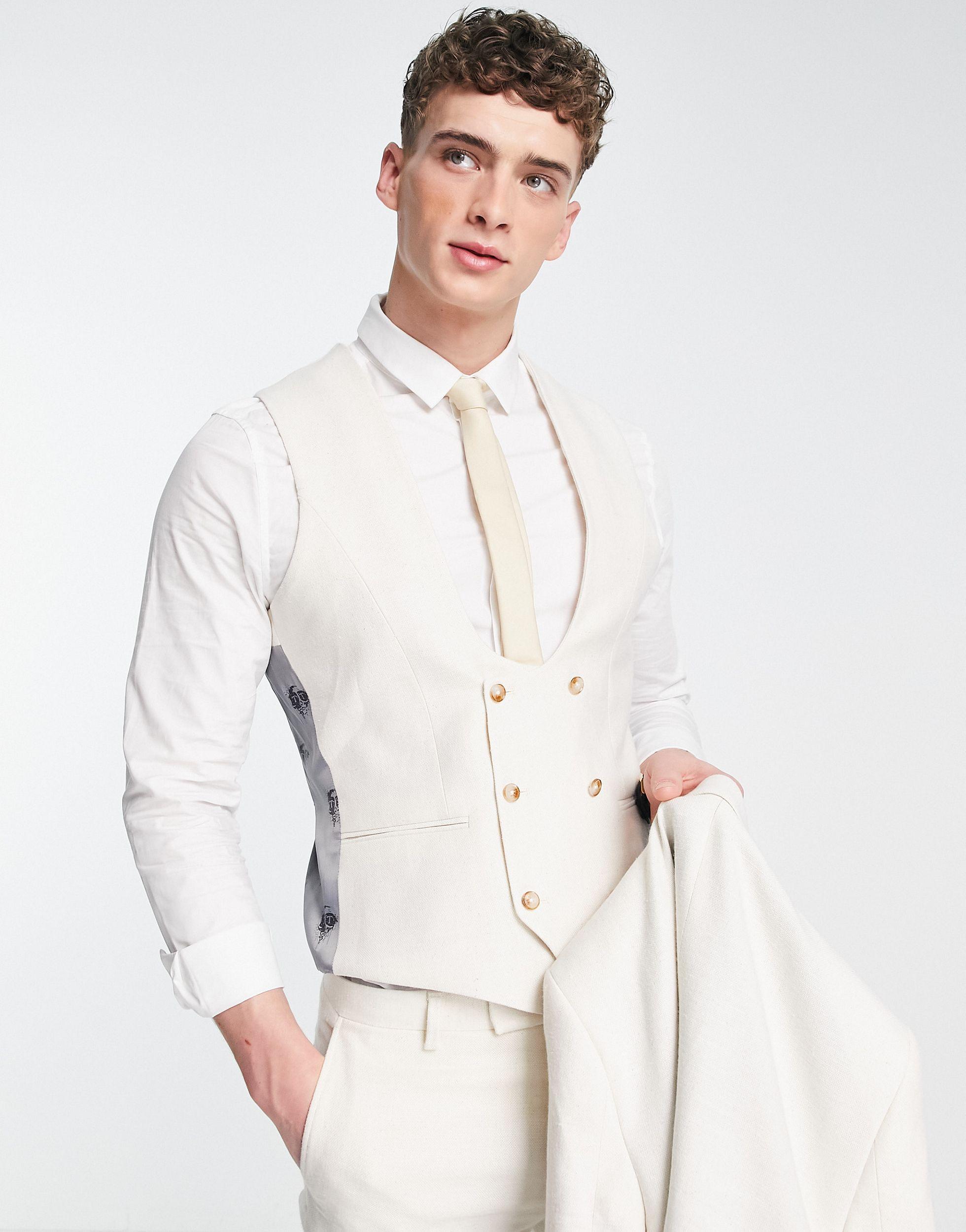 Twisted Tailor Pegas Suit Waistcoat in White for Men | Lyst