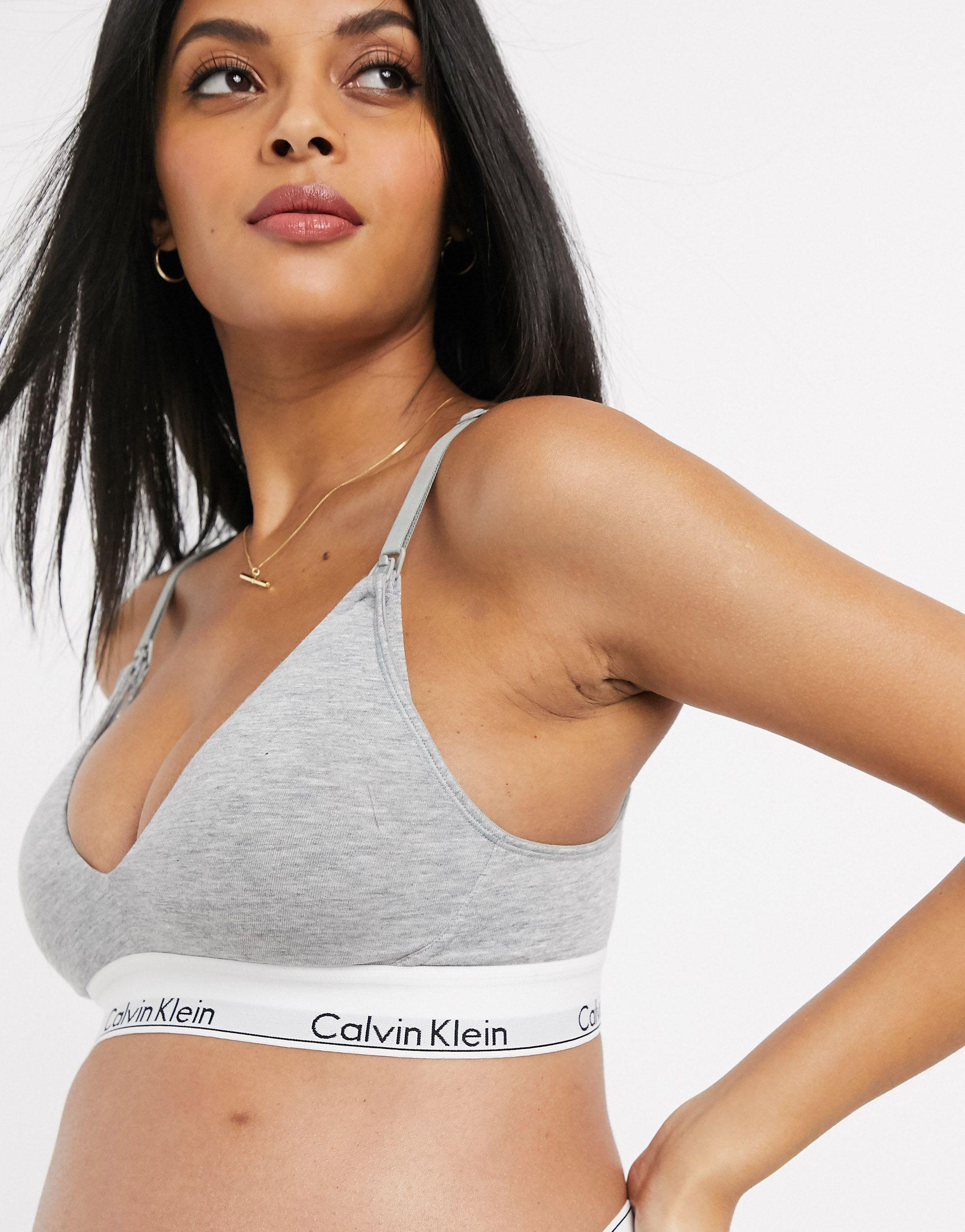Calvin Klein Modern Cotton Nursing Bra in Gray | Lyst