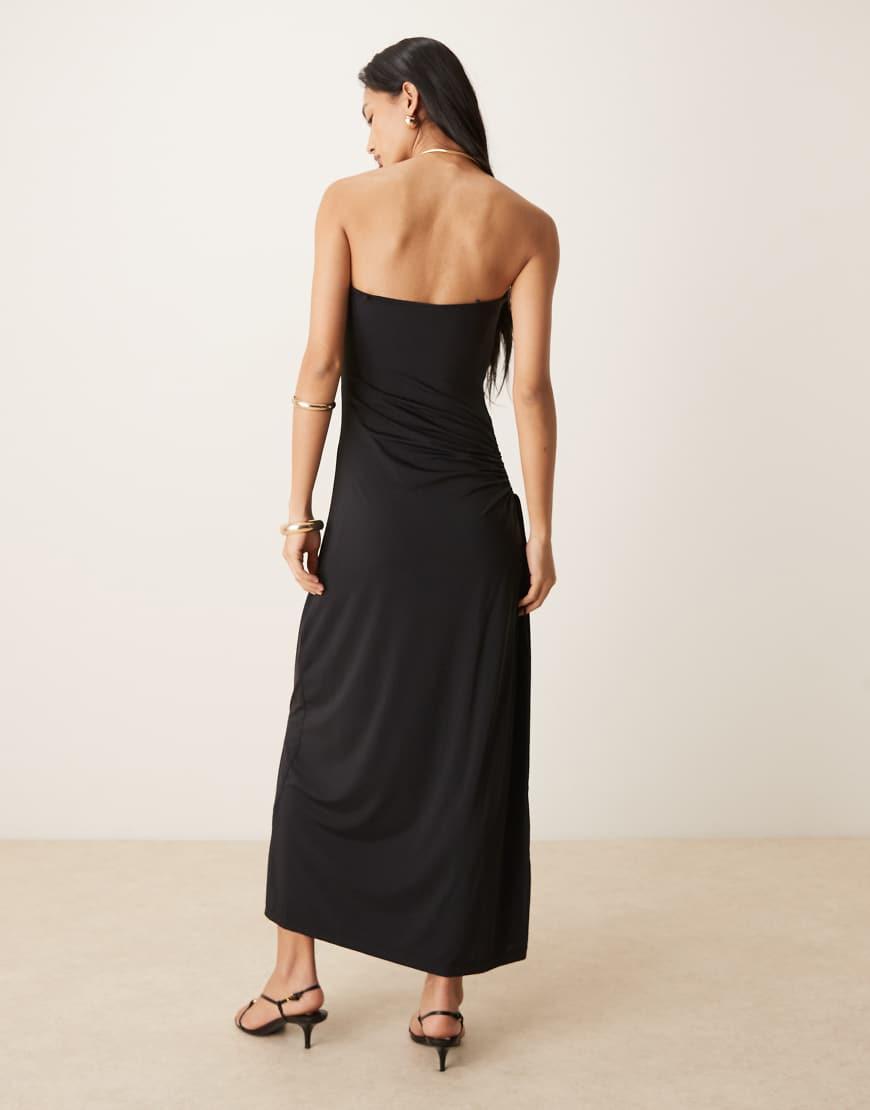 chinese dress ladies Kiyah Slinky Cut Out Maxi Dress / Black | Meshki