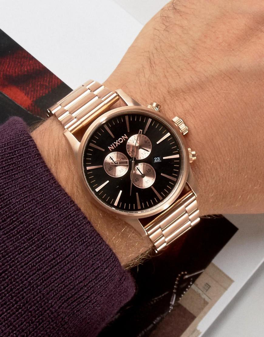 nixon chrono rose gold