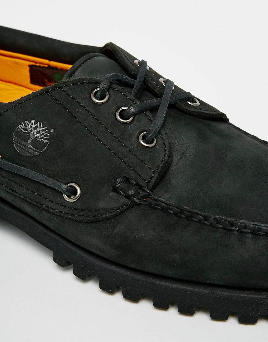 Timberland Classic Lug Boat Shoes in Black for Men | Lyst