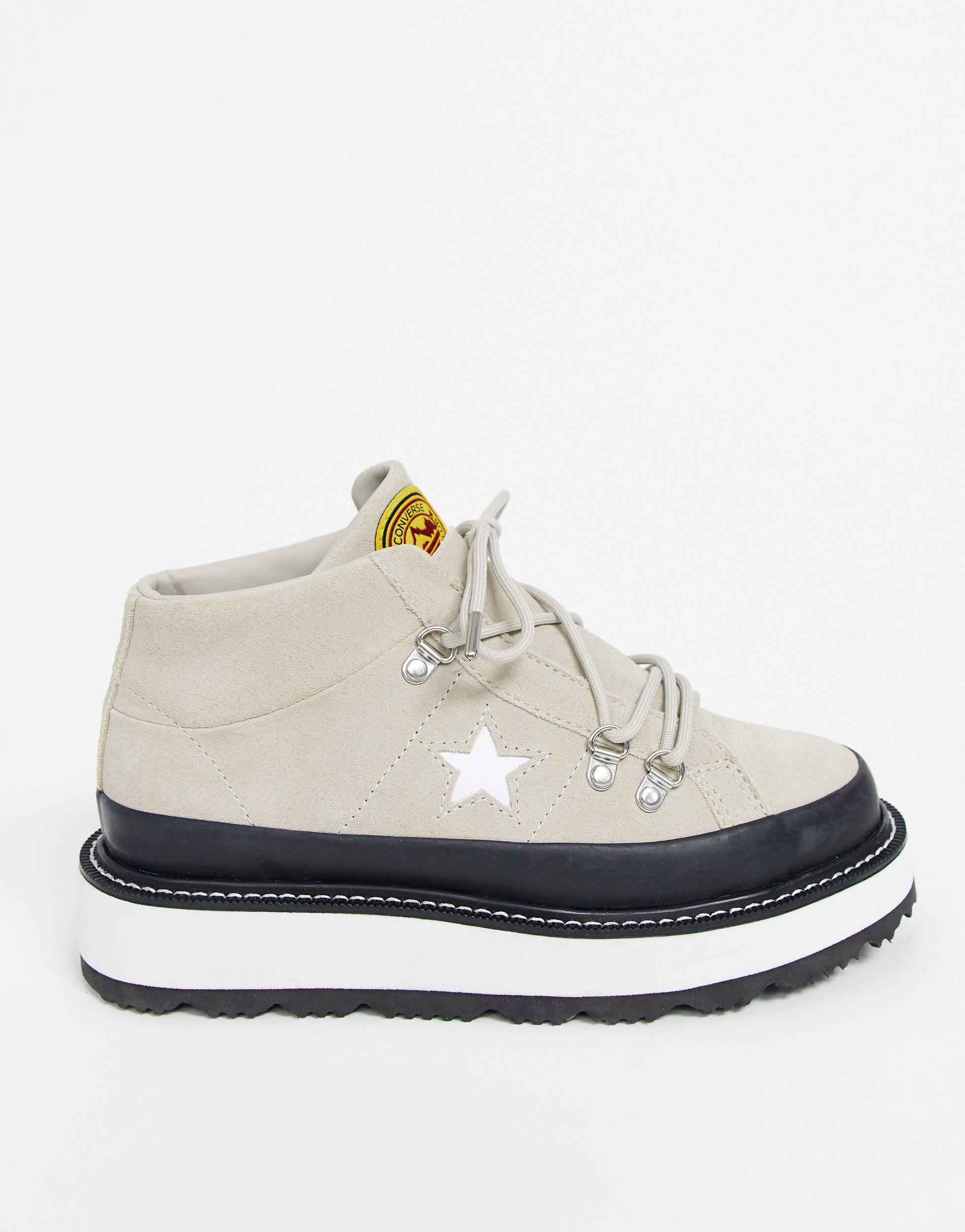 converse one star hiker boots in black