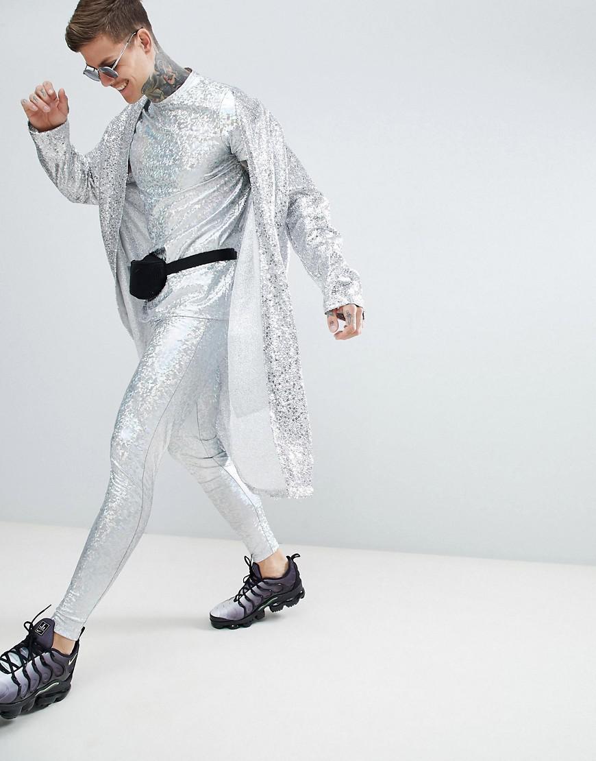 ASOS Design Festival Meggings In Silver 