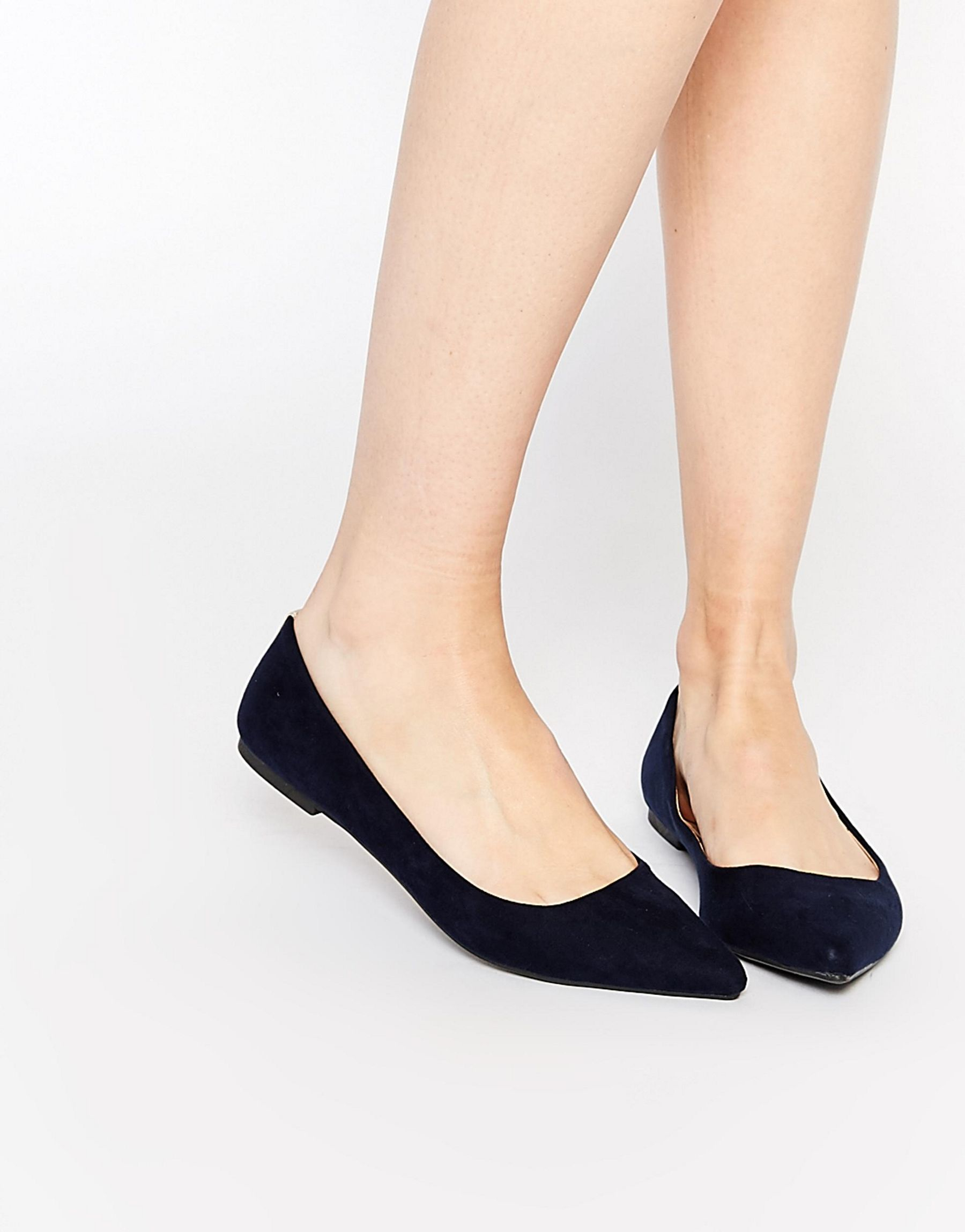 Oasis Pointed Flat Shoes in Navy (Blue 